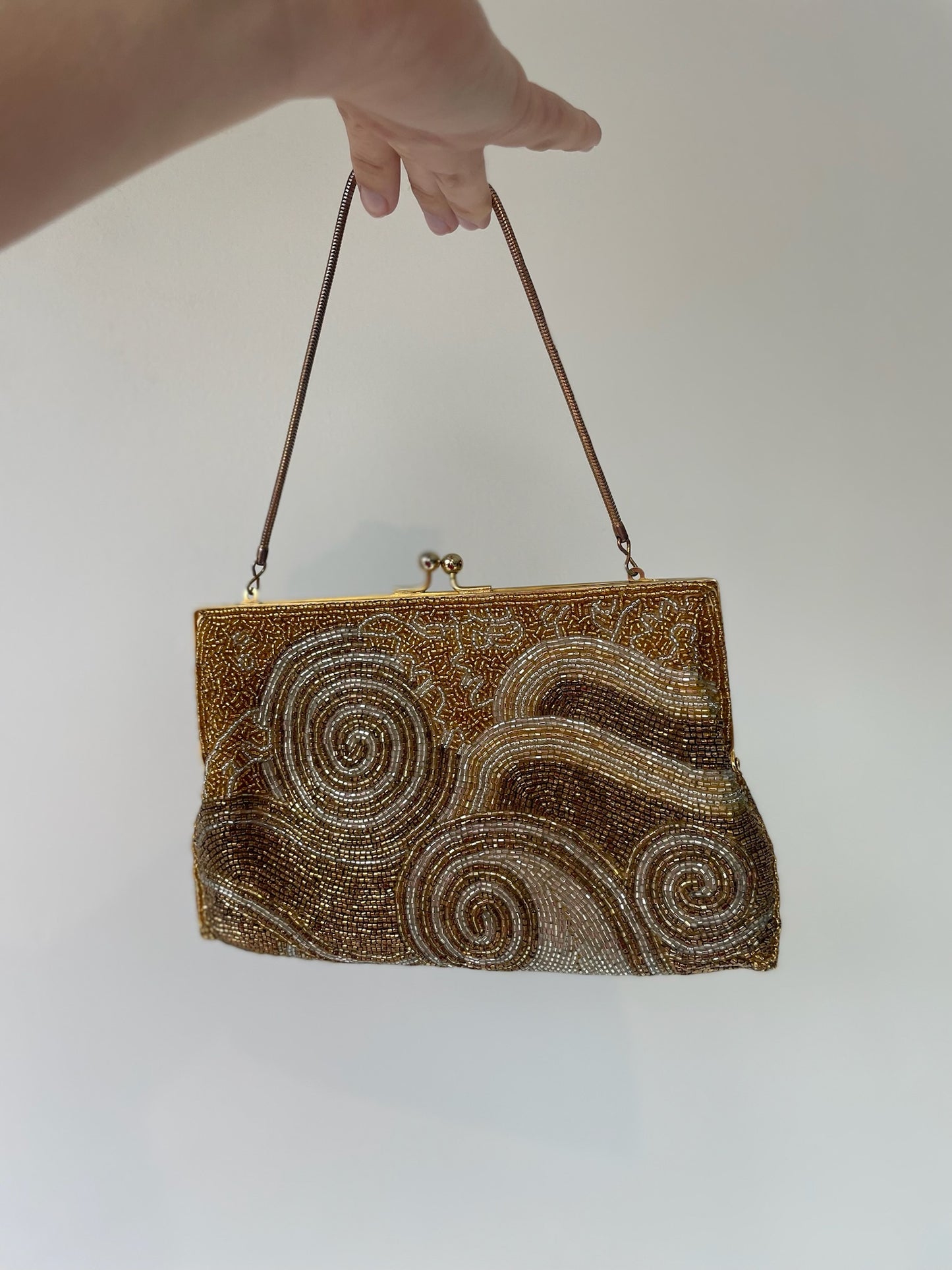 vintage gold swirl purse