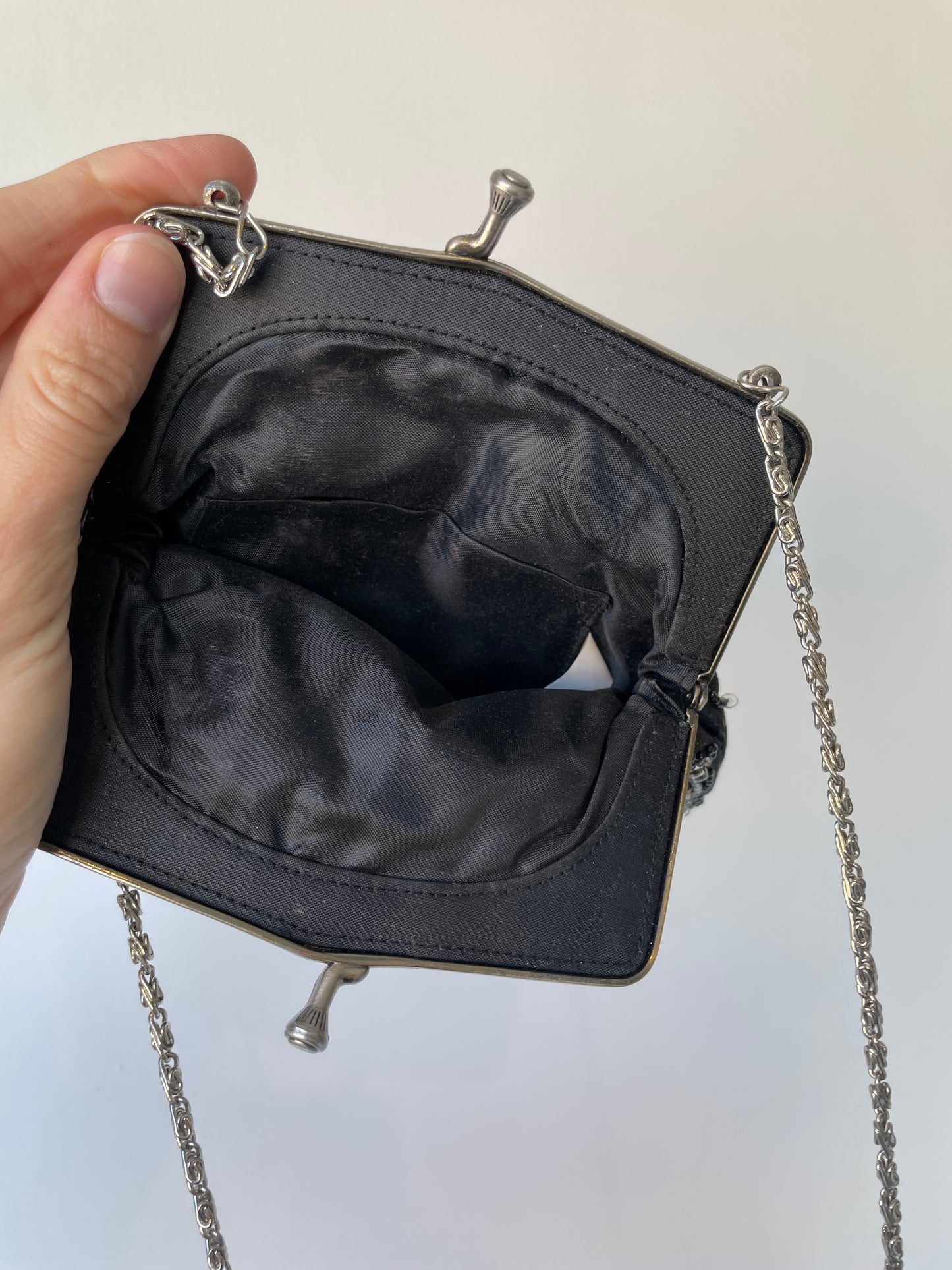 vintage satin beaded purse