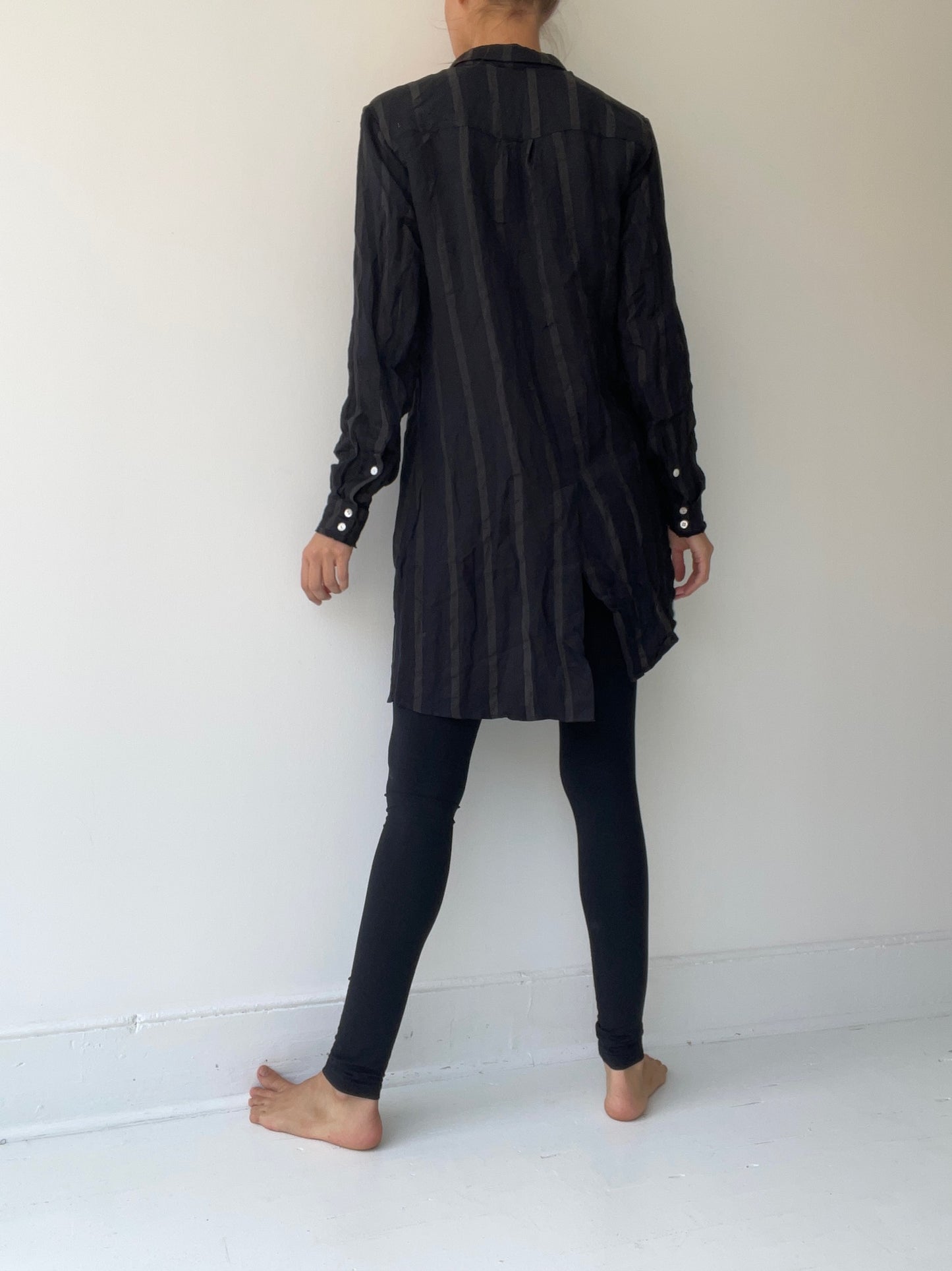 aleksandr manamïs bias collar stripe shirt