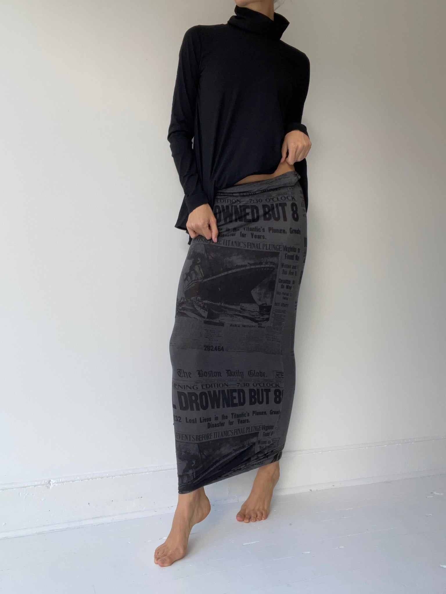 a rundholz dip soft pull-on skirt GRAY with 92% lyocell/8% elastane