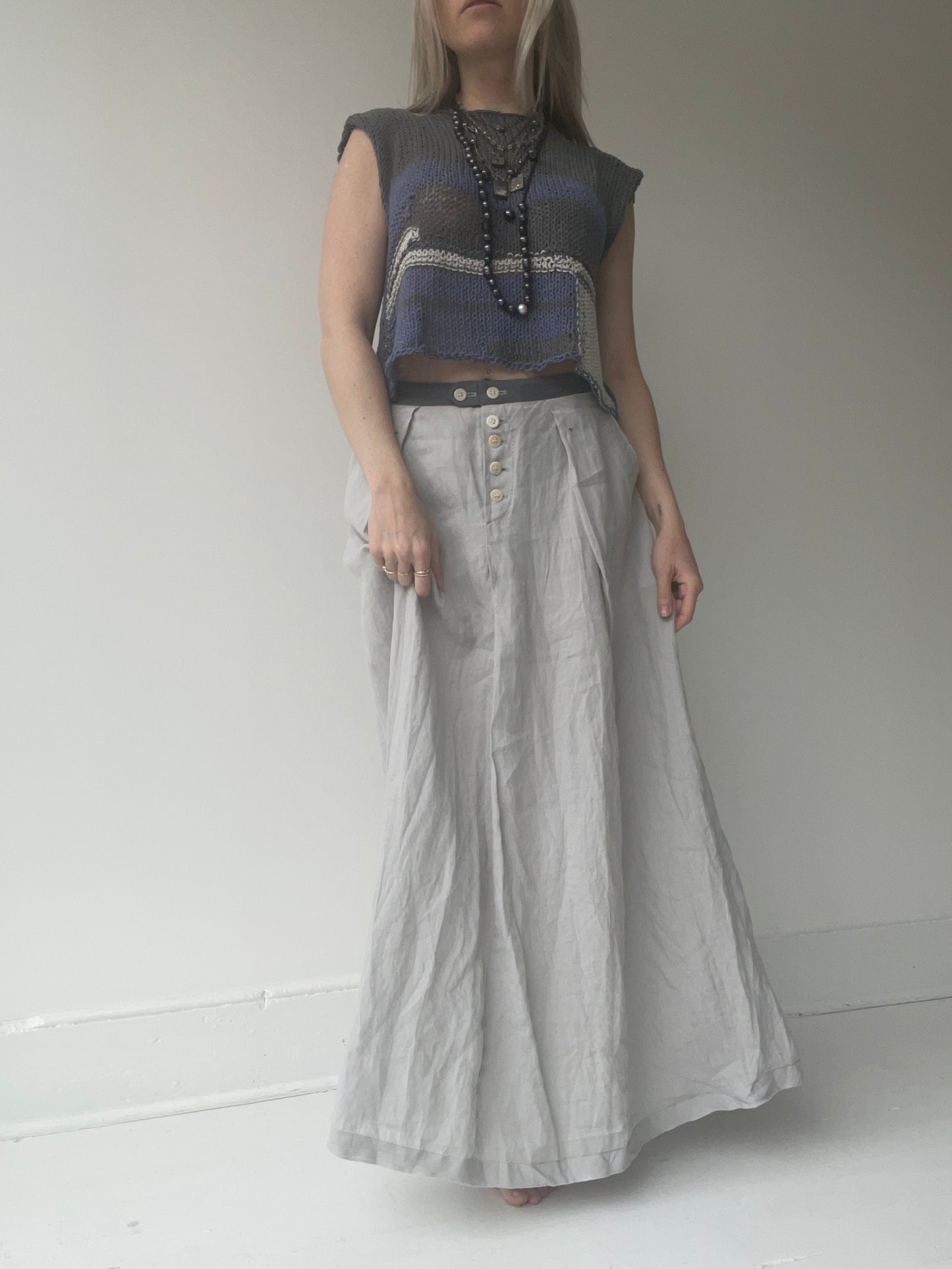 umit unal grey knit top