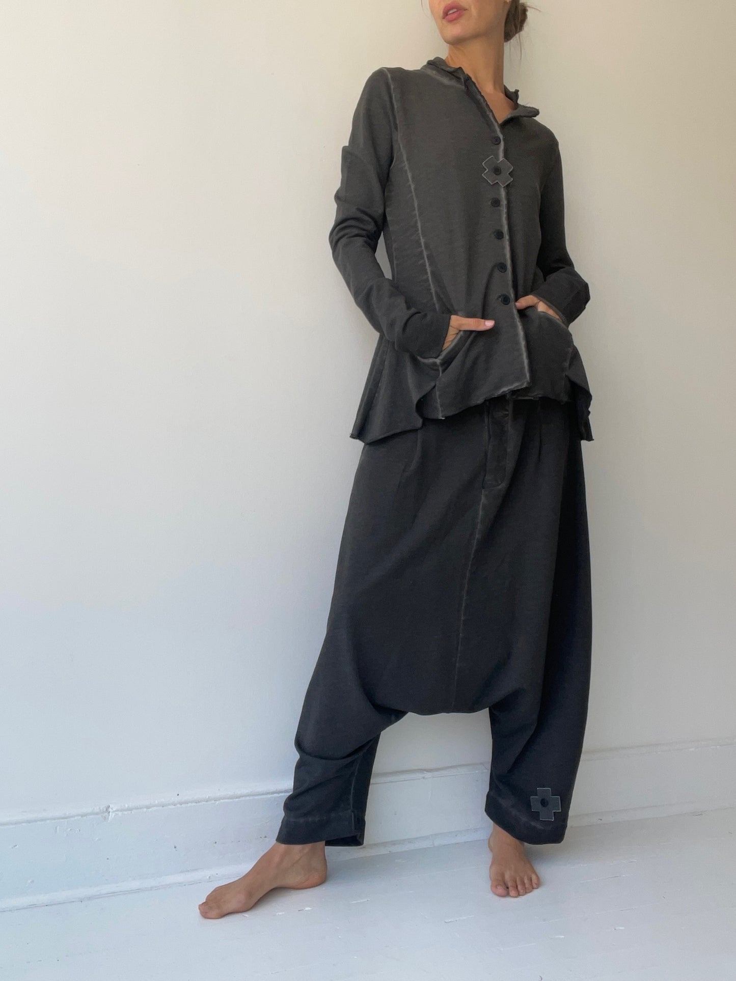 a plü sweat blazer ASPHALT coat with color: asphalt