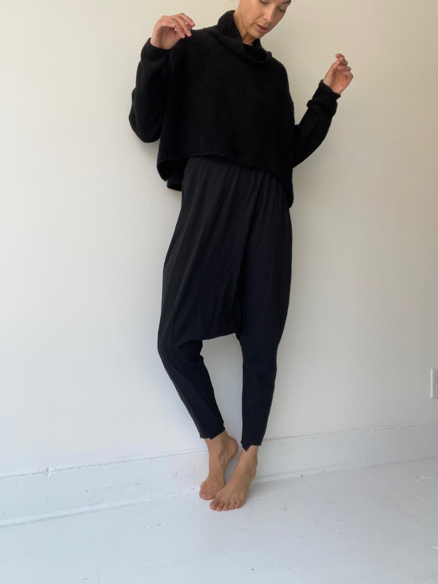 rundholz black label cropped mock sweater