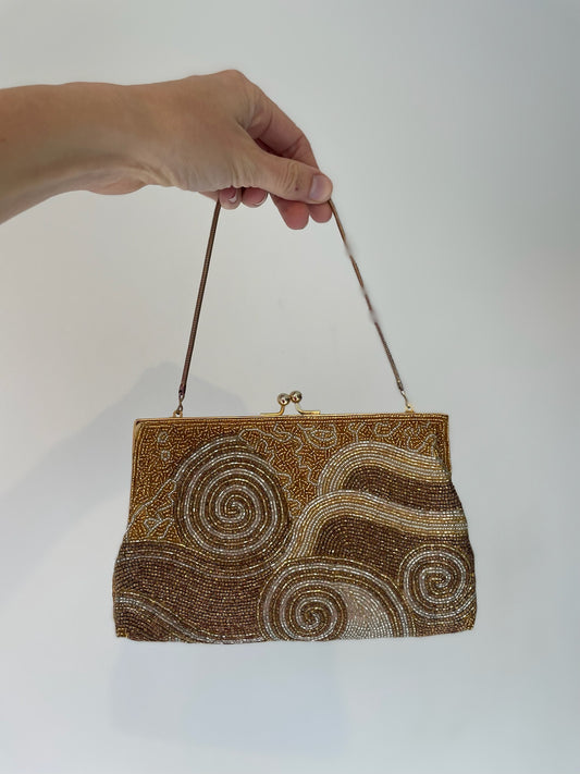 vintage gold swirl purse