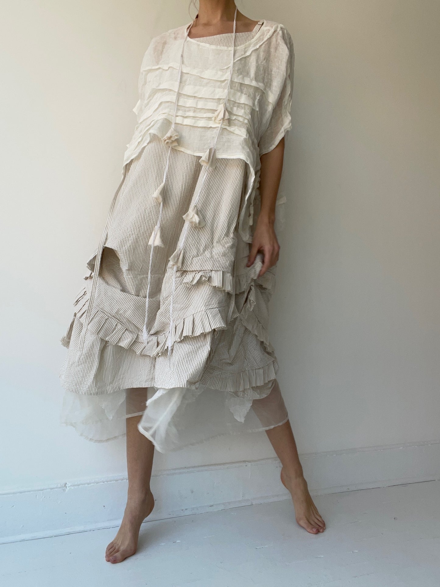 a krista larson crop creased shirt short sleeve