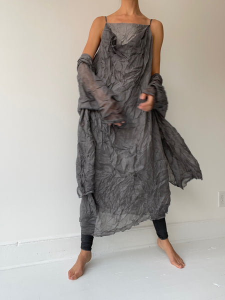 rundholz dip silk strappy dress GRAY