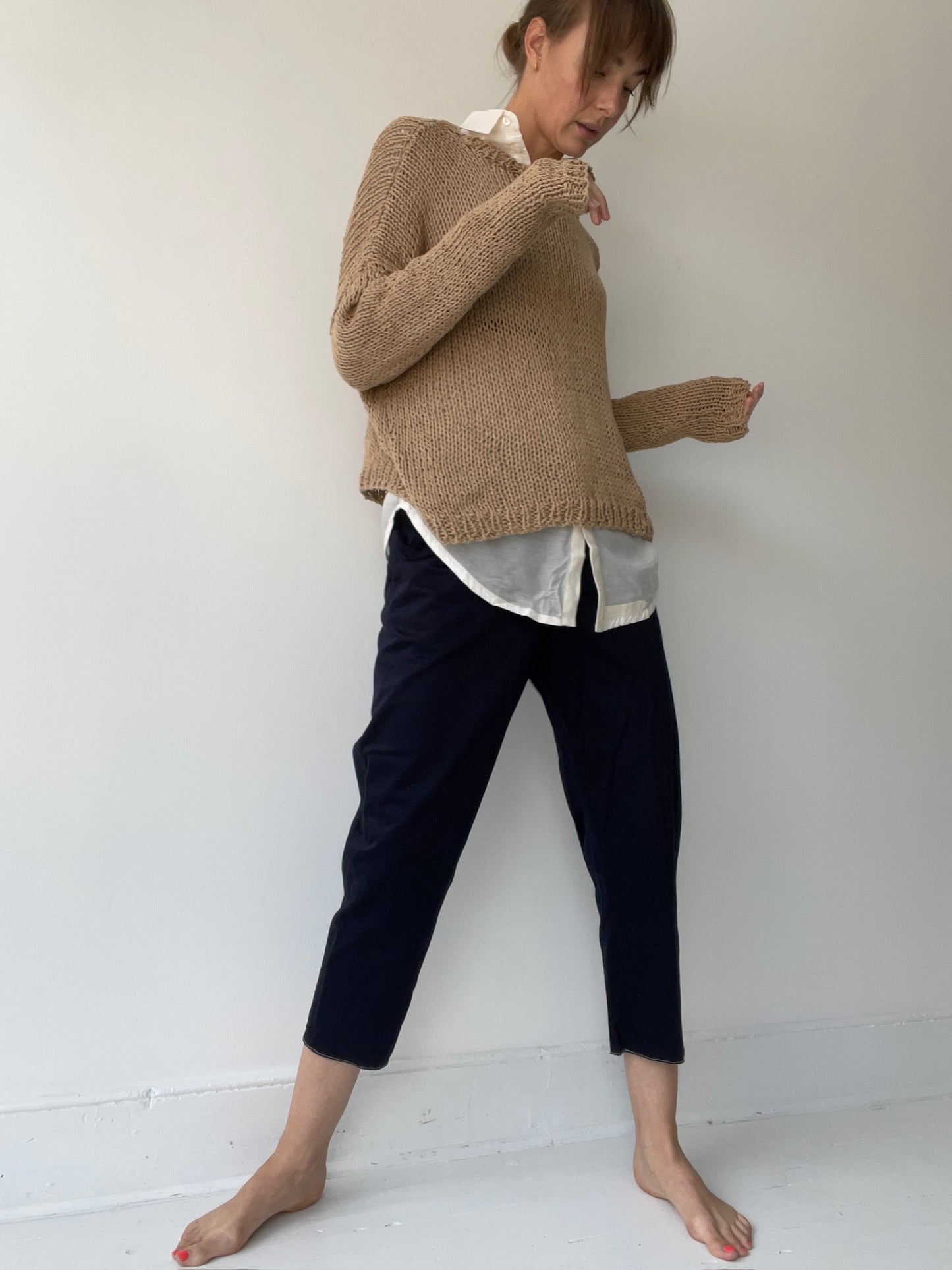 umit unal sand pullover sweater