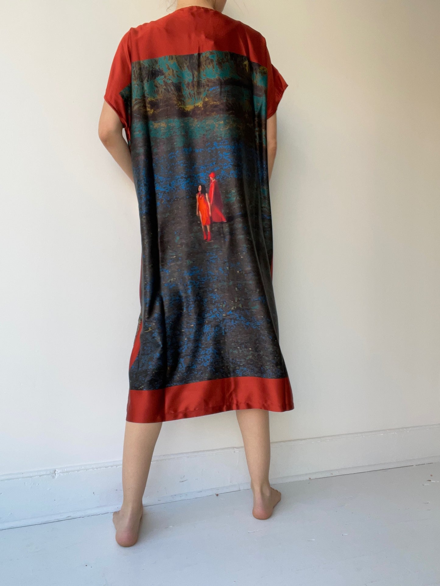 barbara bologna print tube over dress