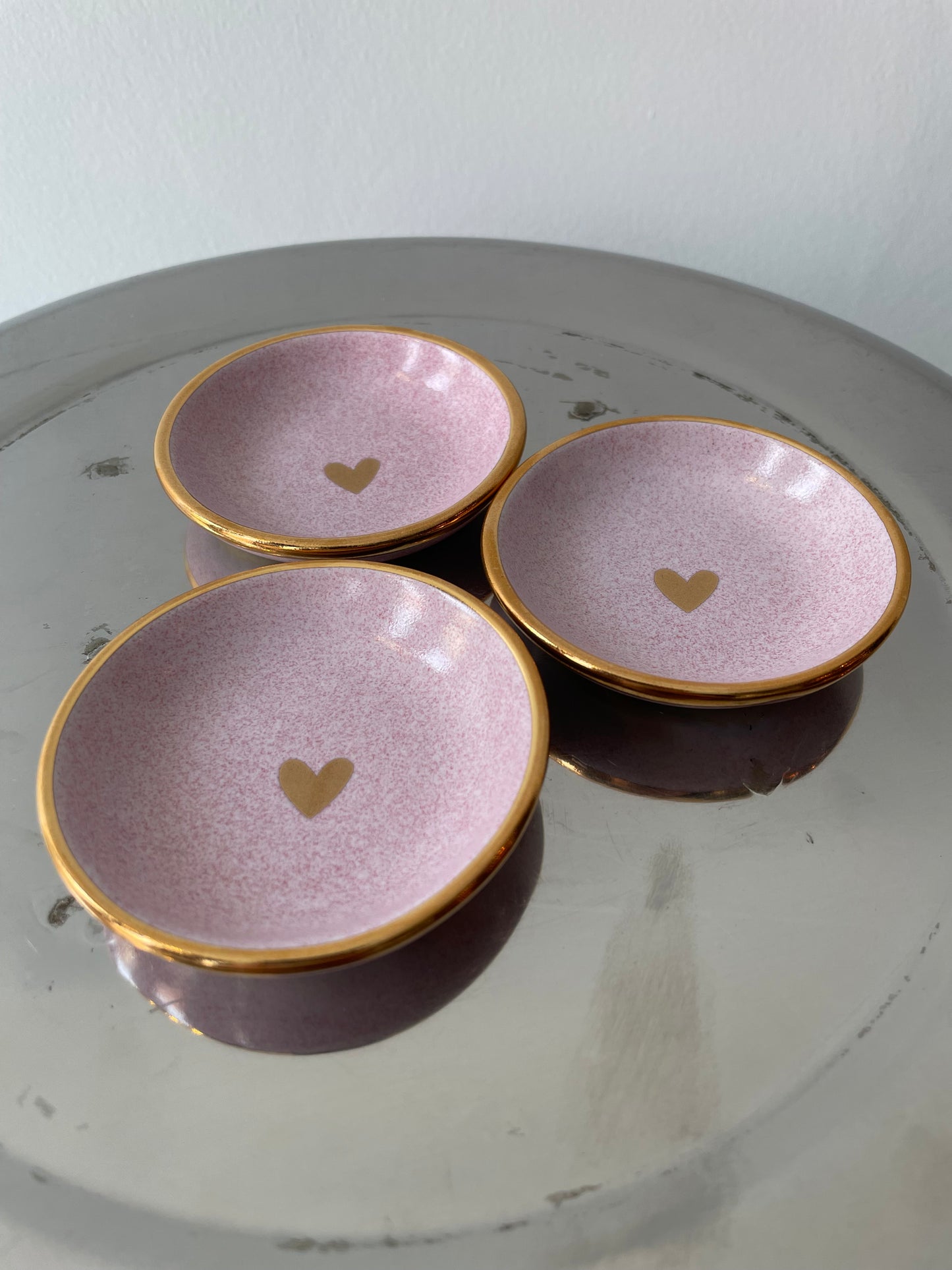 pink heart trinket dish