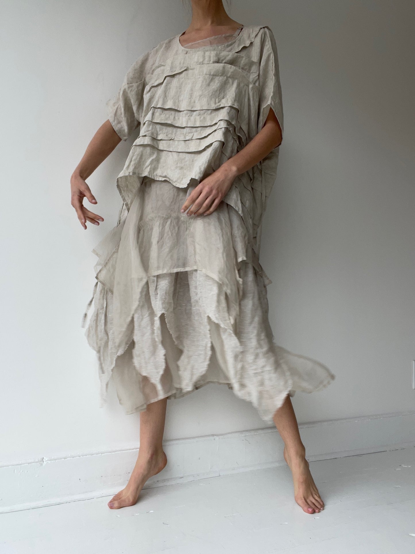 a krista larson oat crop creased shirt short sleeve
