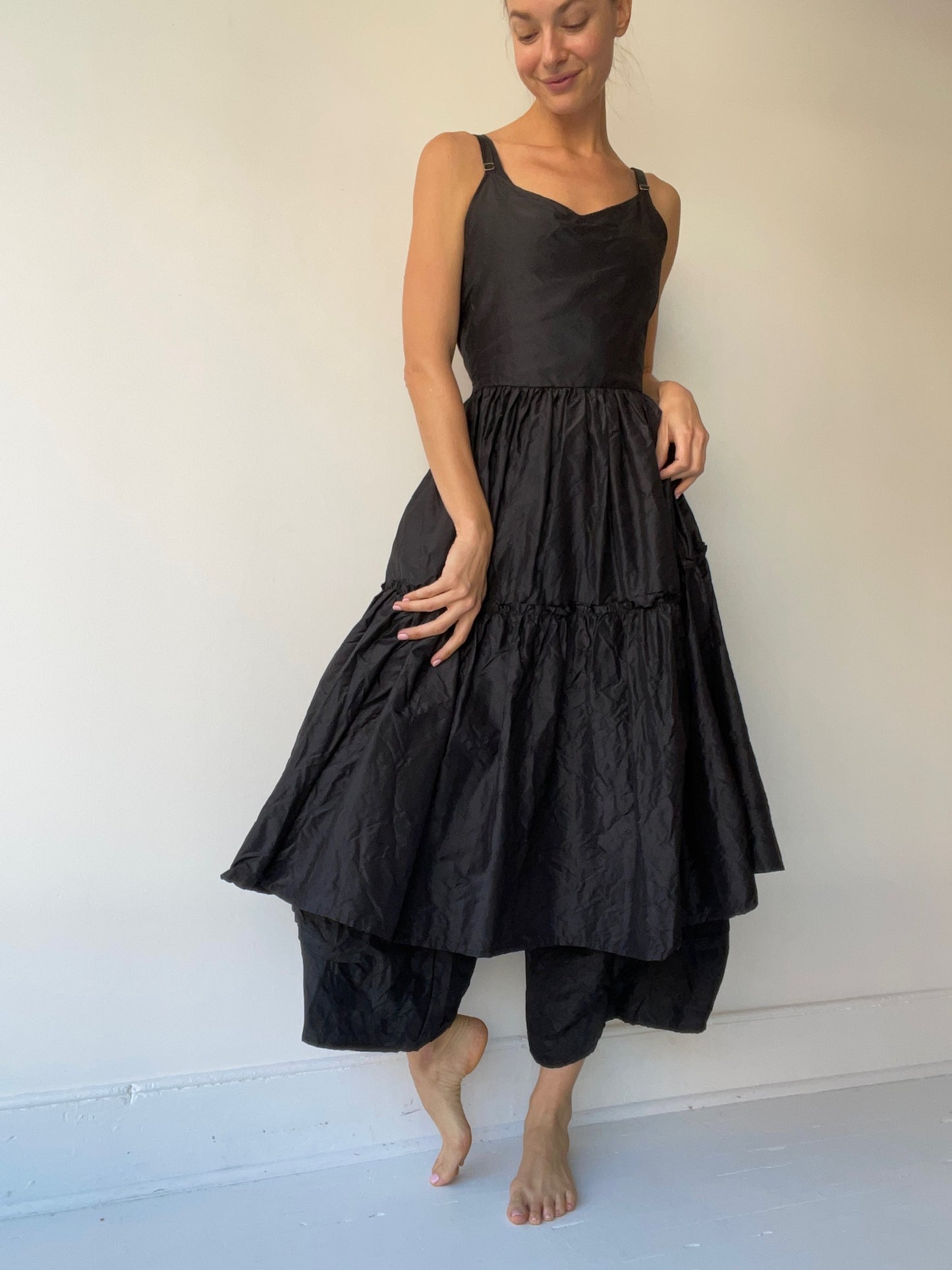 krista larson basic detail pants BLACK