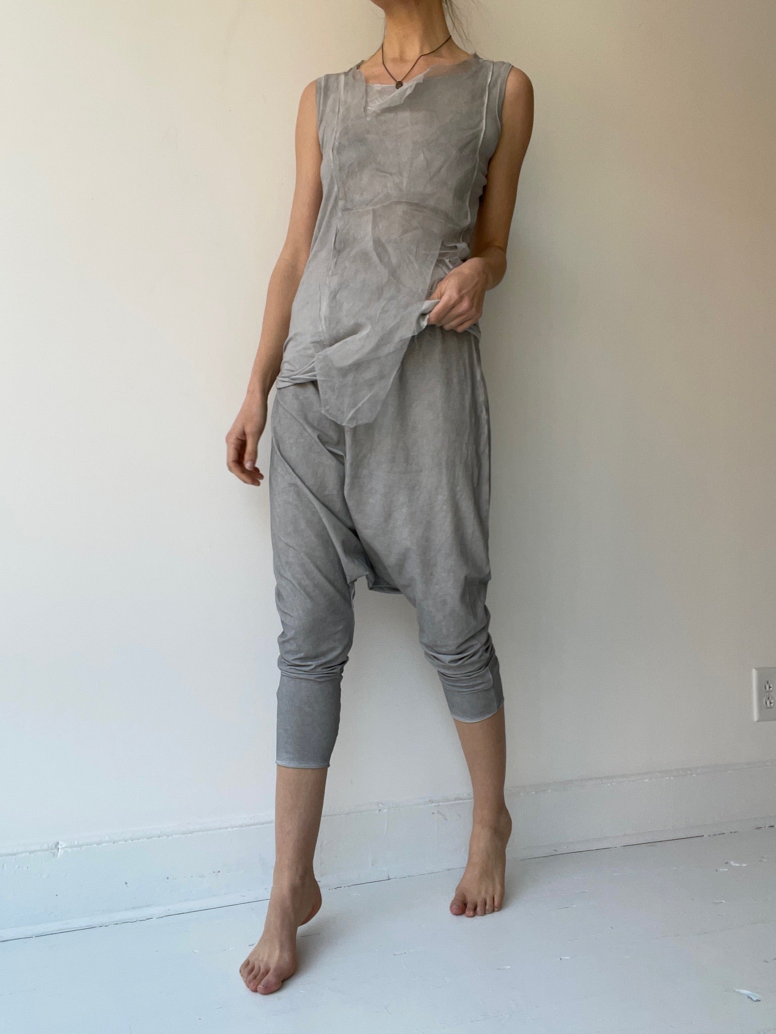 a rundholz dip grey mesh layer tank top