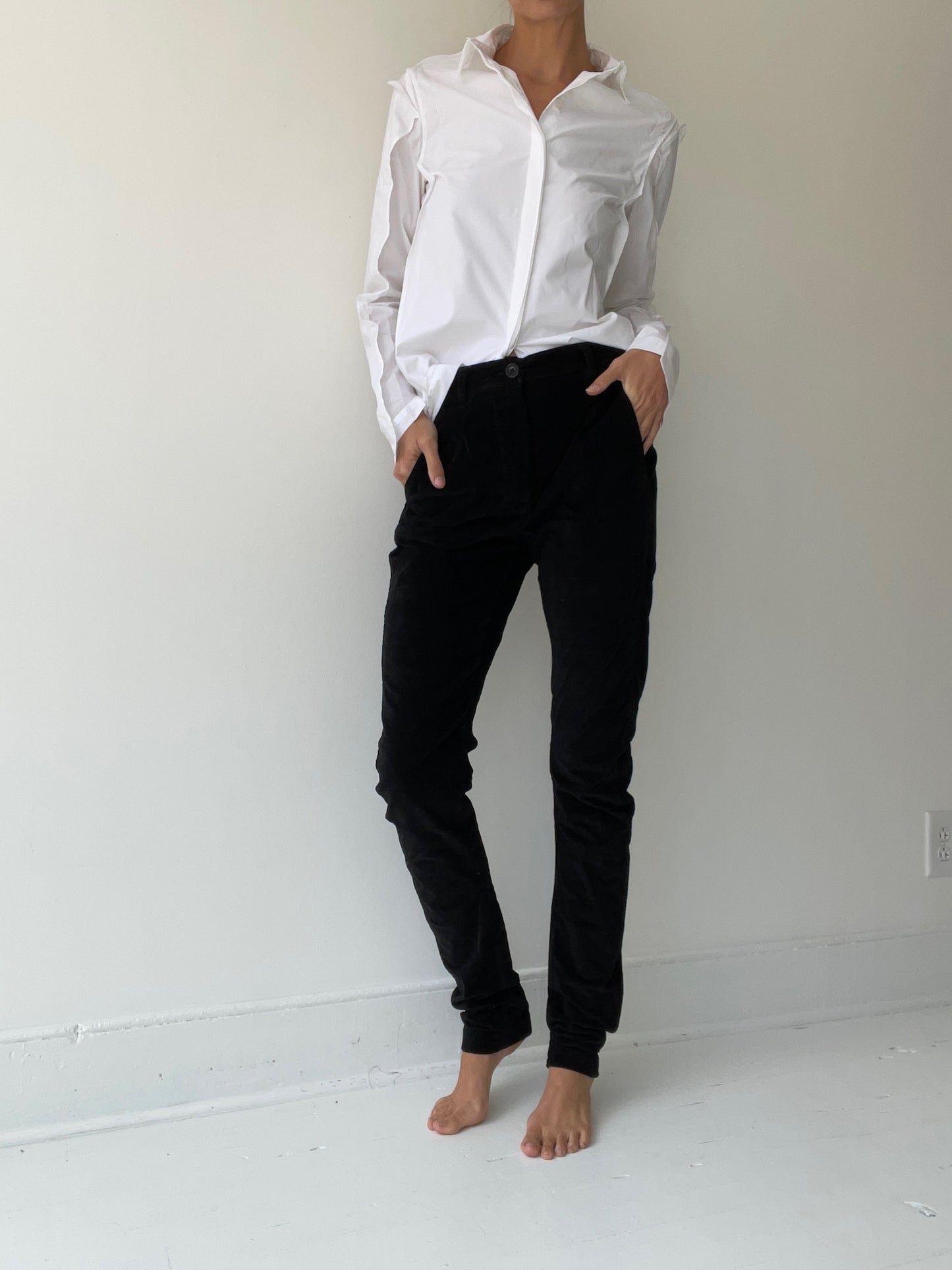 rundholz mainline slim button up blouse