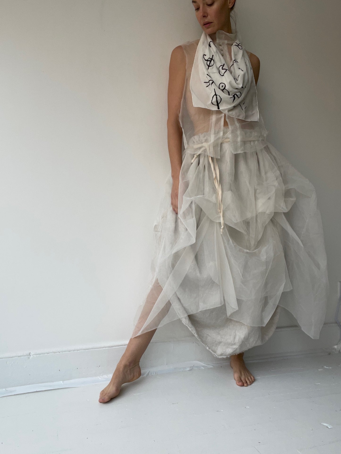 ash holden silk cypher print scarf