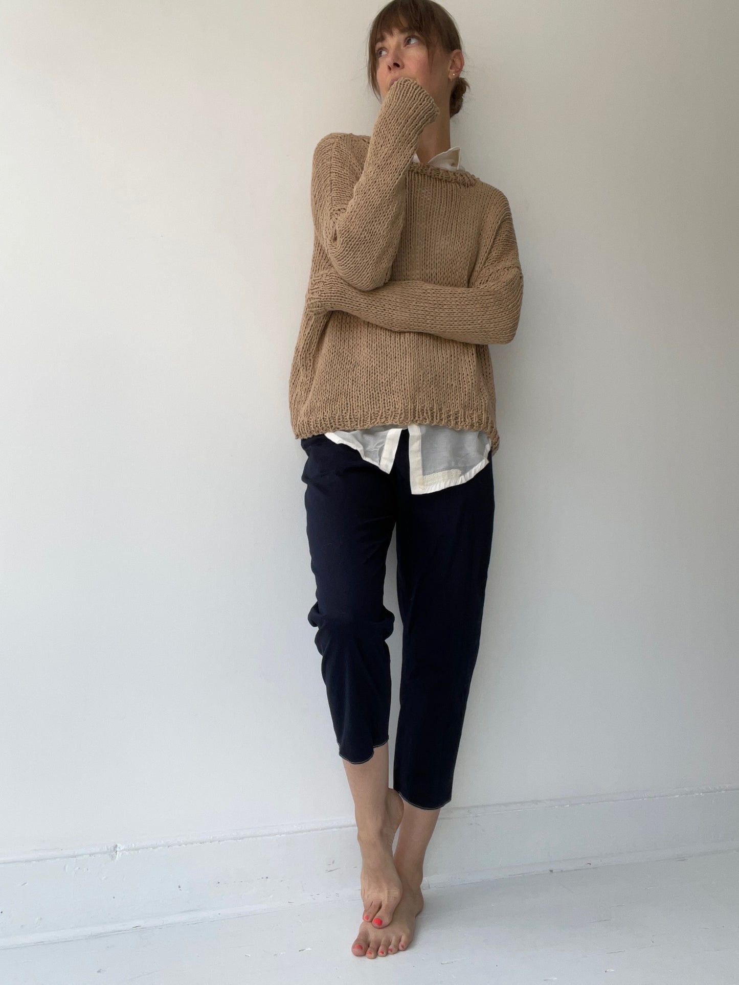 umit unal sand pullover sweater