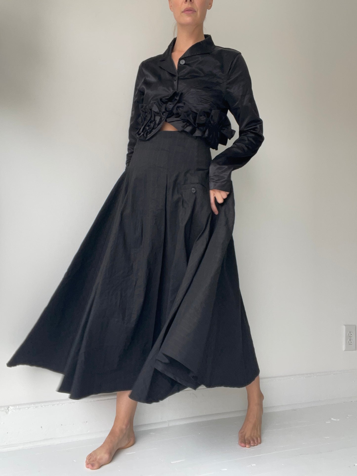 cropped satin jacket