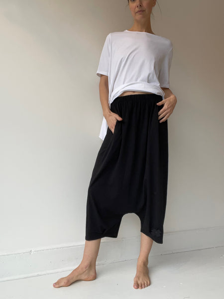 plü baggy pants BLACK