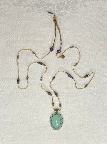 calcedoine short tibetan necklace