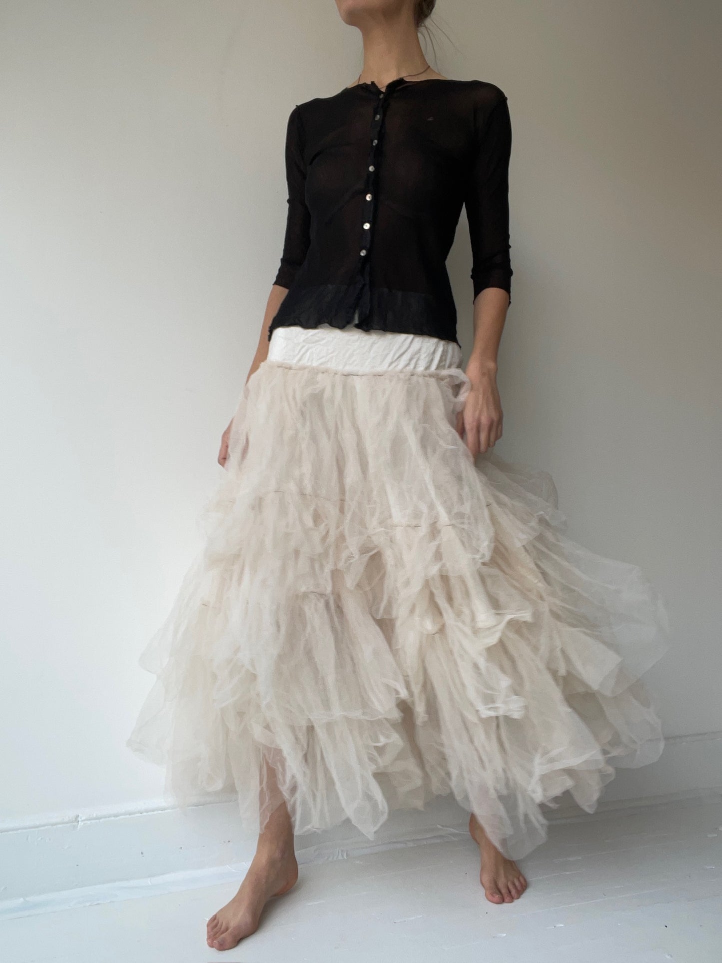 a classic cardi BLACK by robin kaplan mesh black size 1