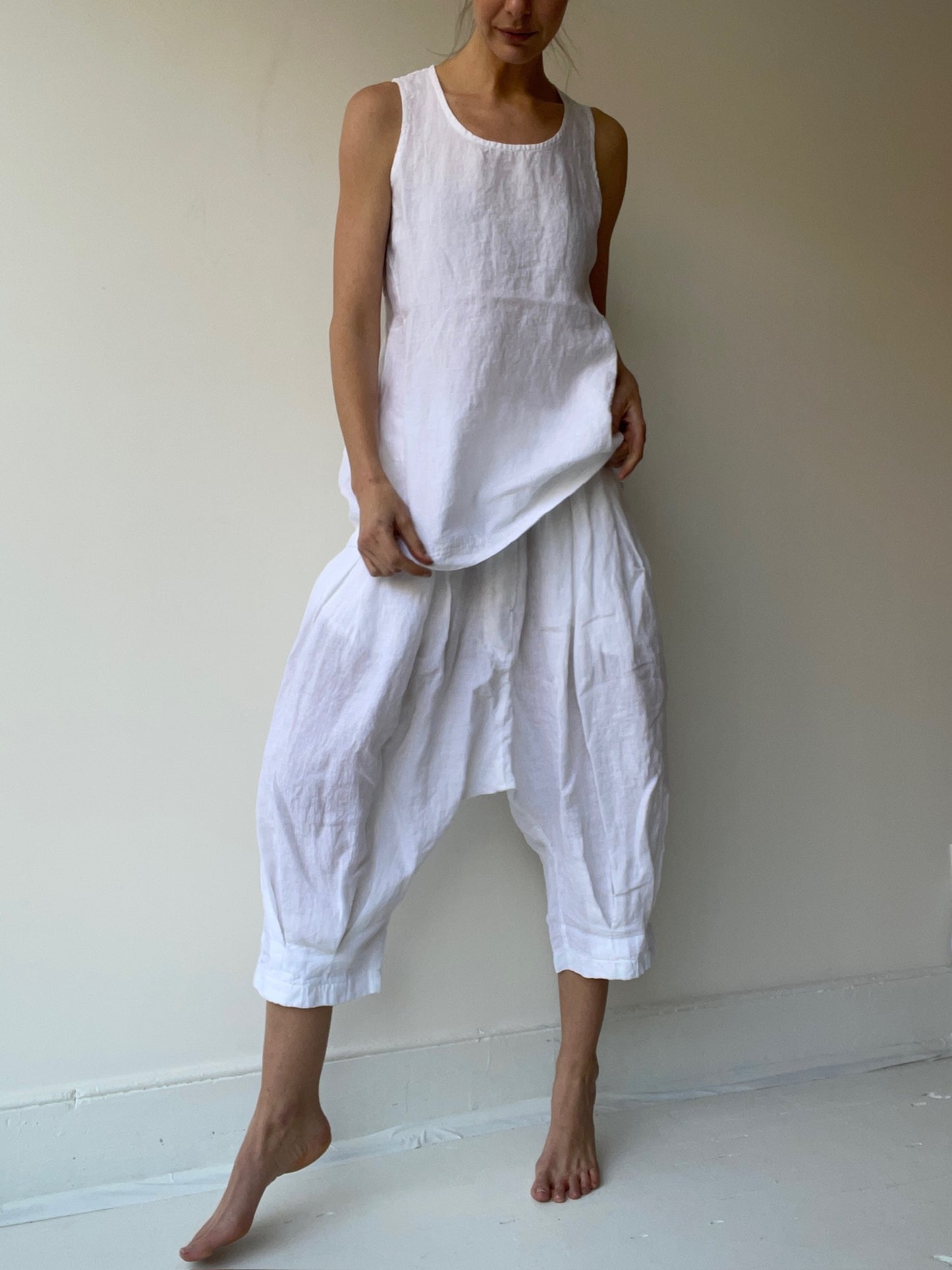 crop linen pant