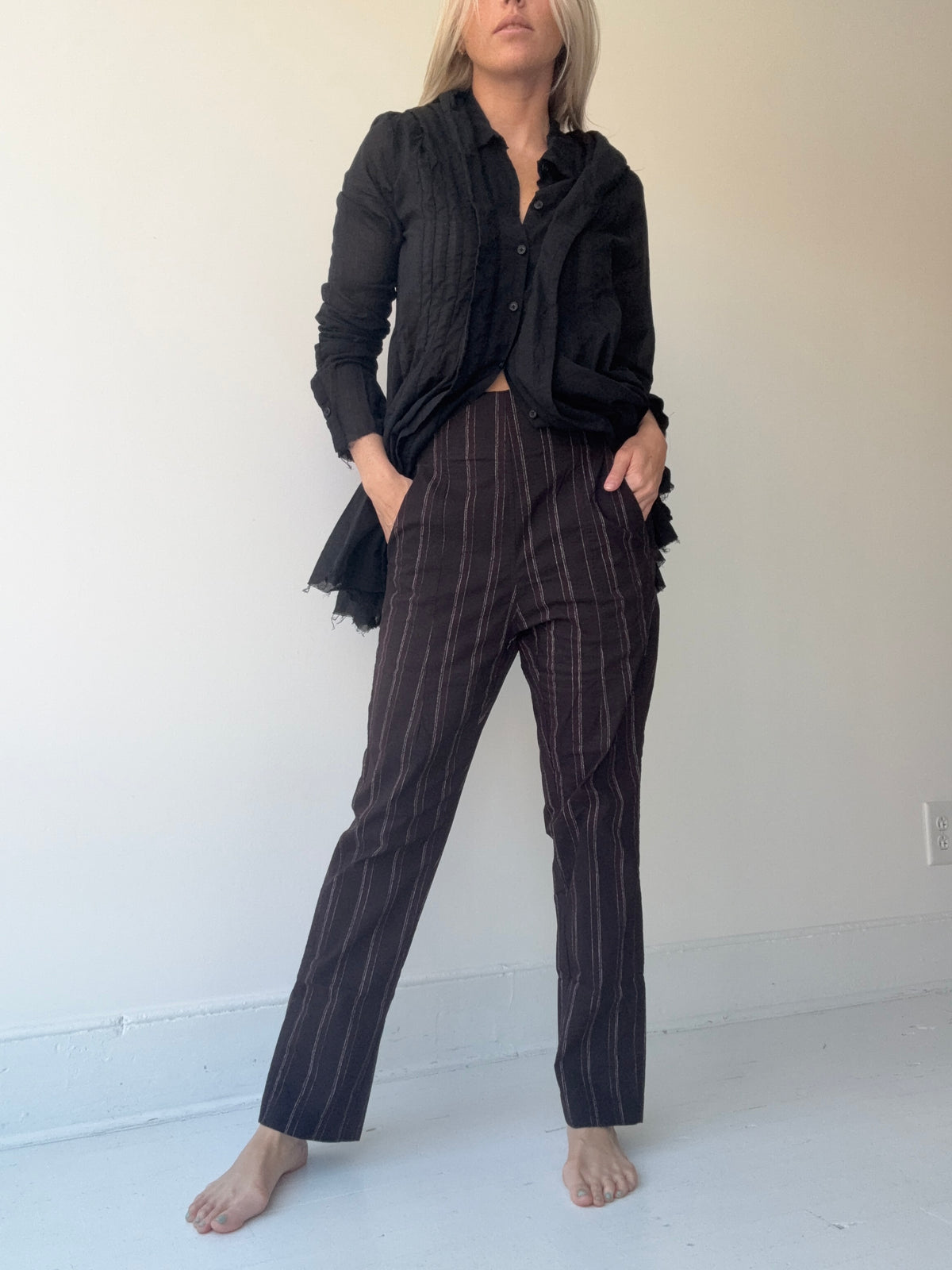 rundholz purple cloud stripe pants