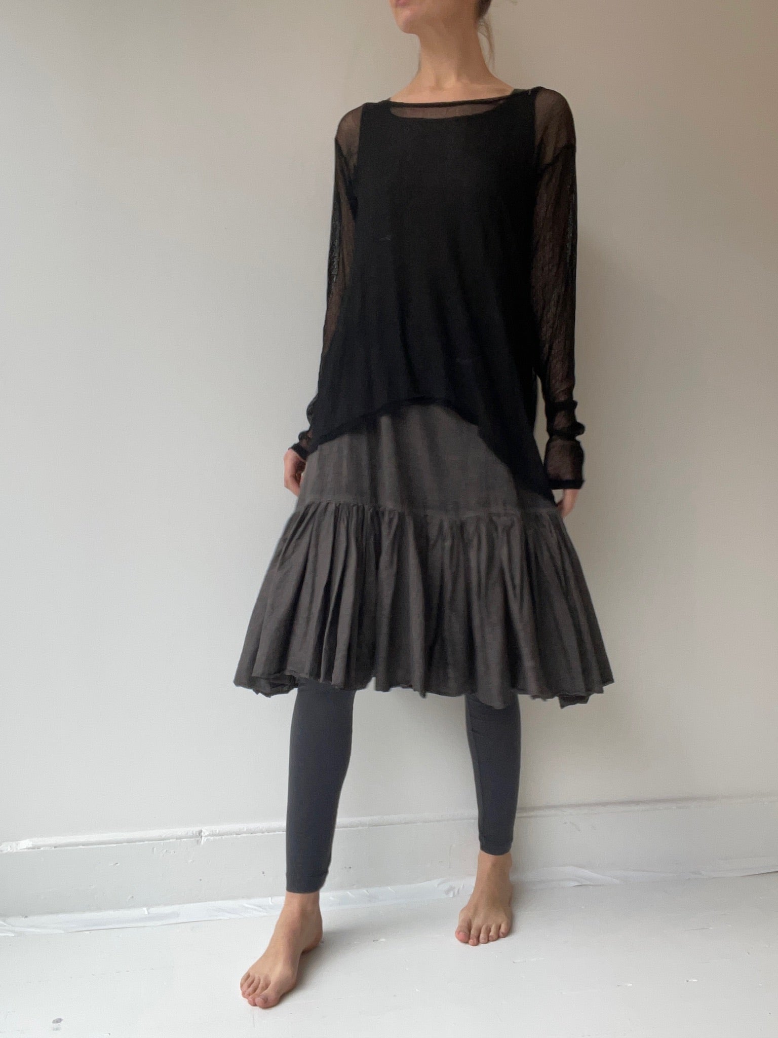 a preloved mesh tunic by krista larson cotton one size black