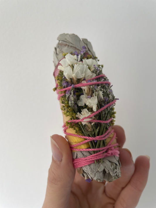 wildflower + sage smudge stick