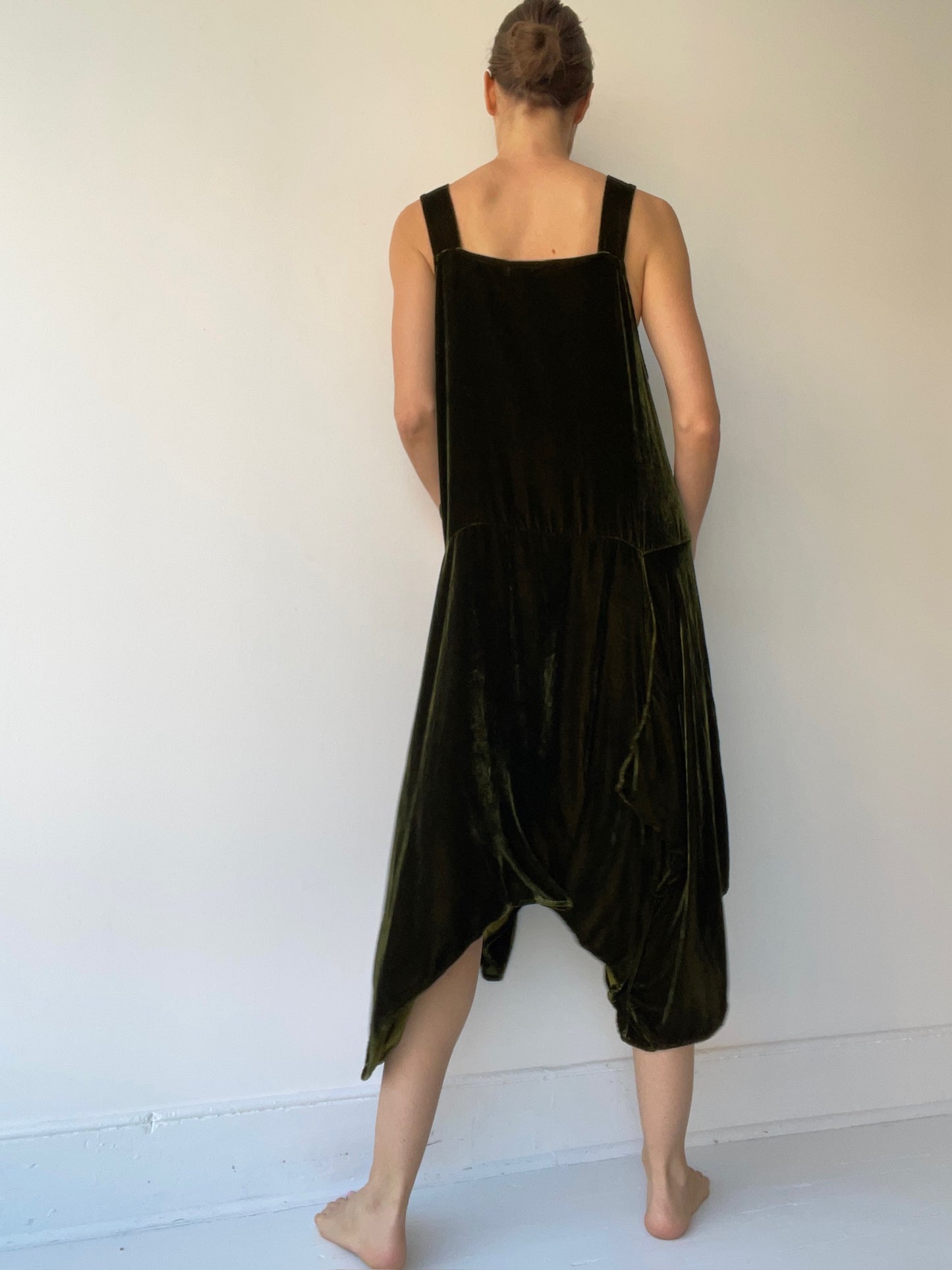 krista larson long pinwheel slip OLIVE VELVET