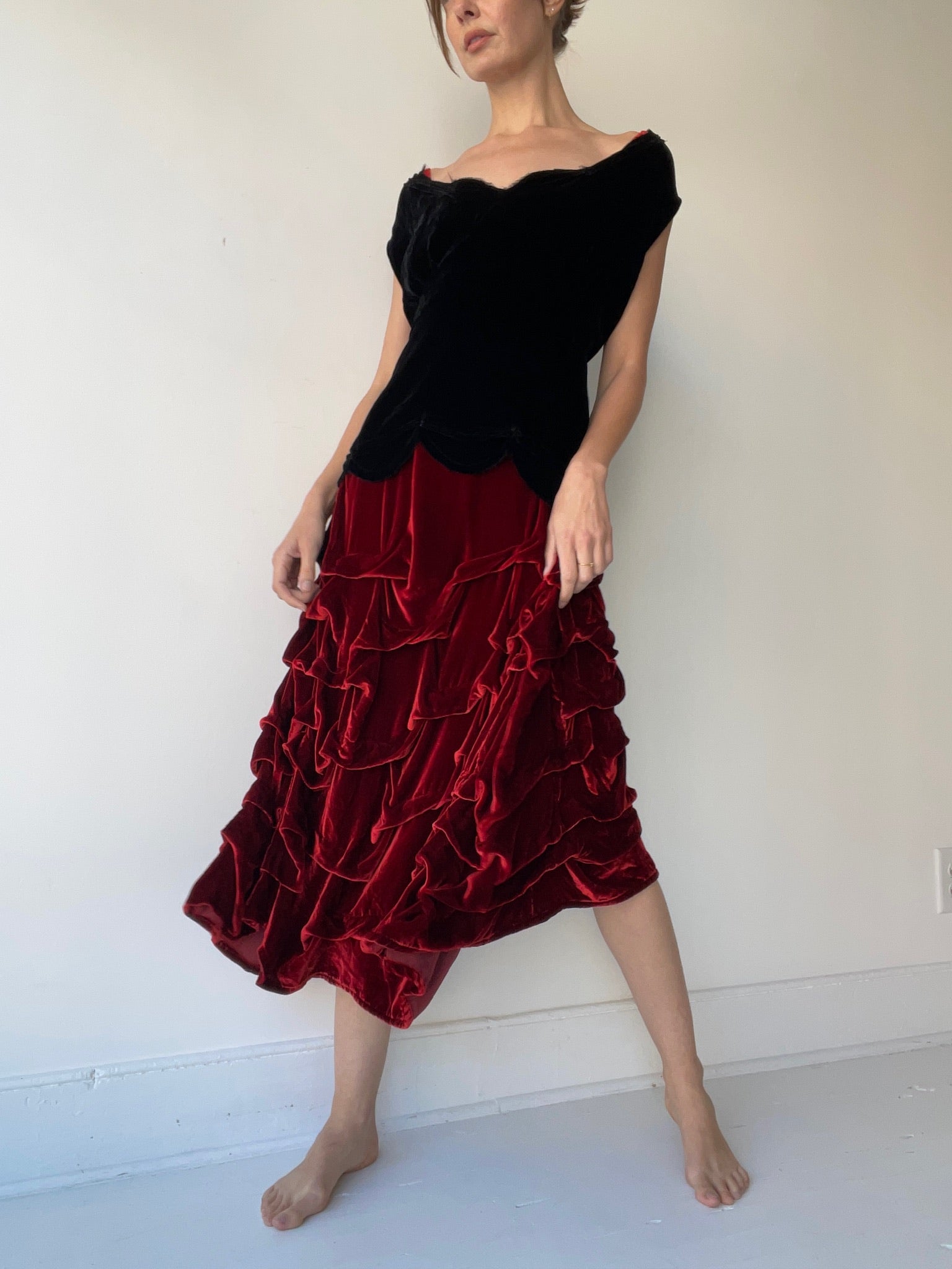 a krista larson seaside cami BLACK VELVET top with silk/rayon velvet