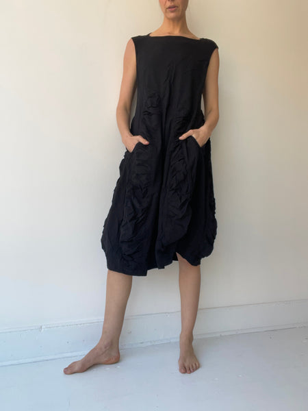 rundholz dip black sleeveless rouched dress