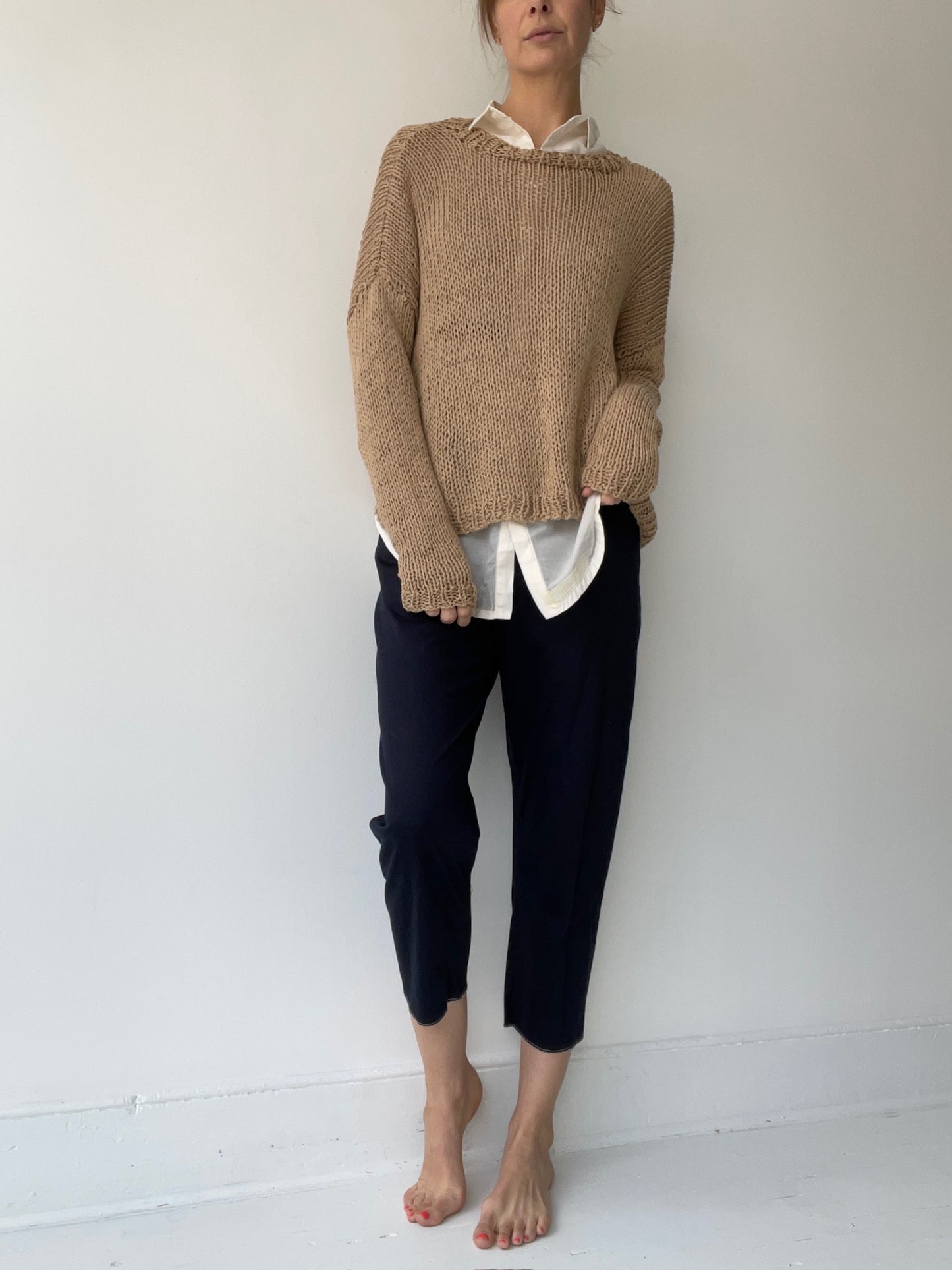 an umit unal sand pullover sweater with size medium