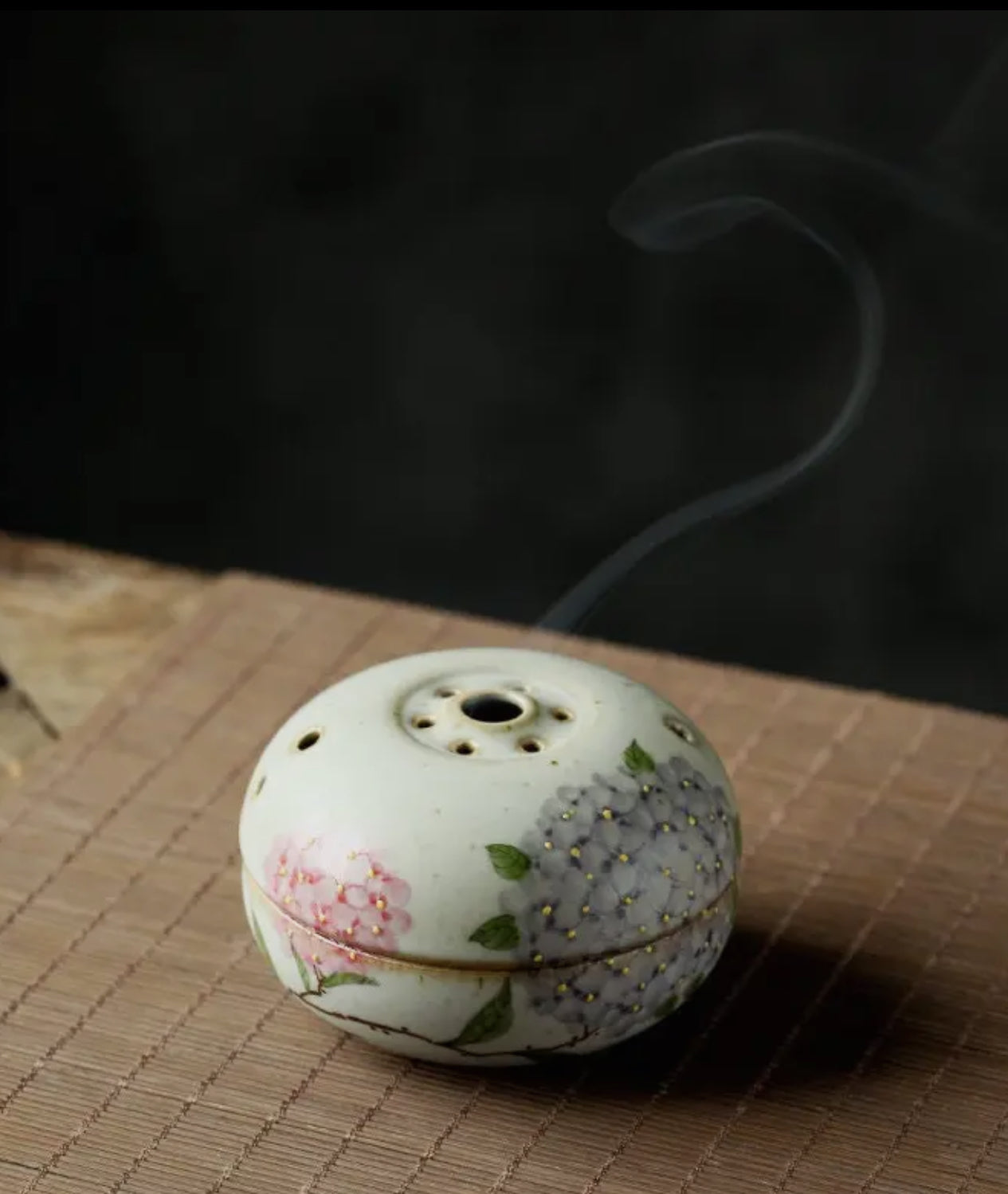 hydrangea incense holder box