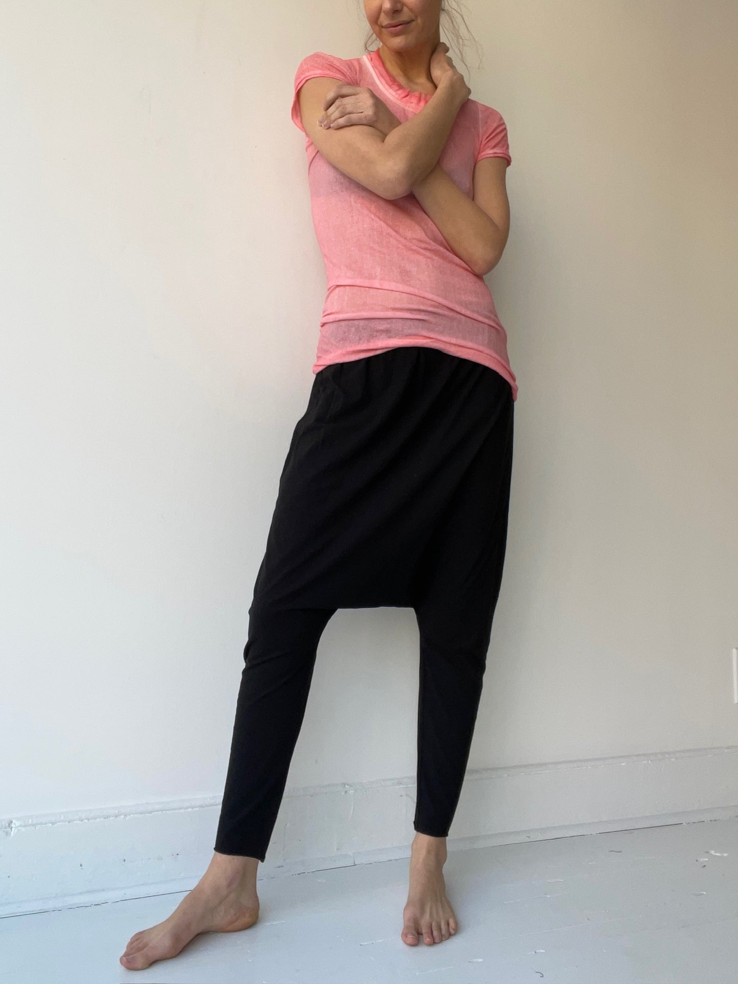 a rundholz dip black stretch drop trouser pants