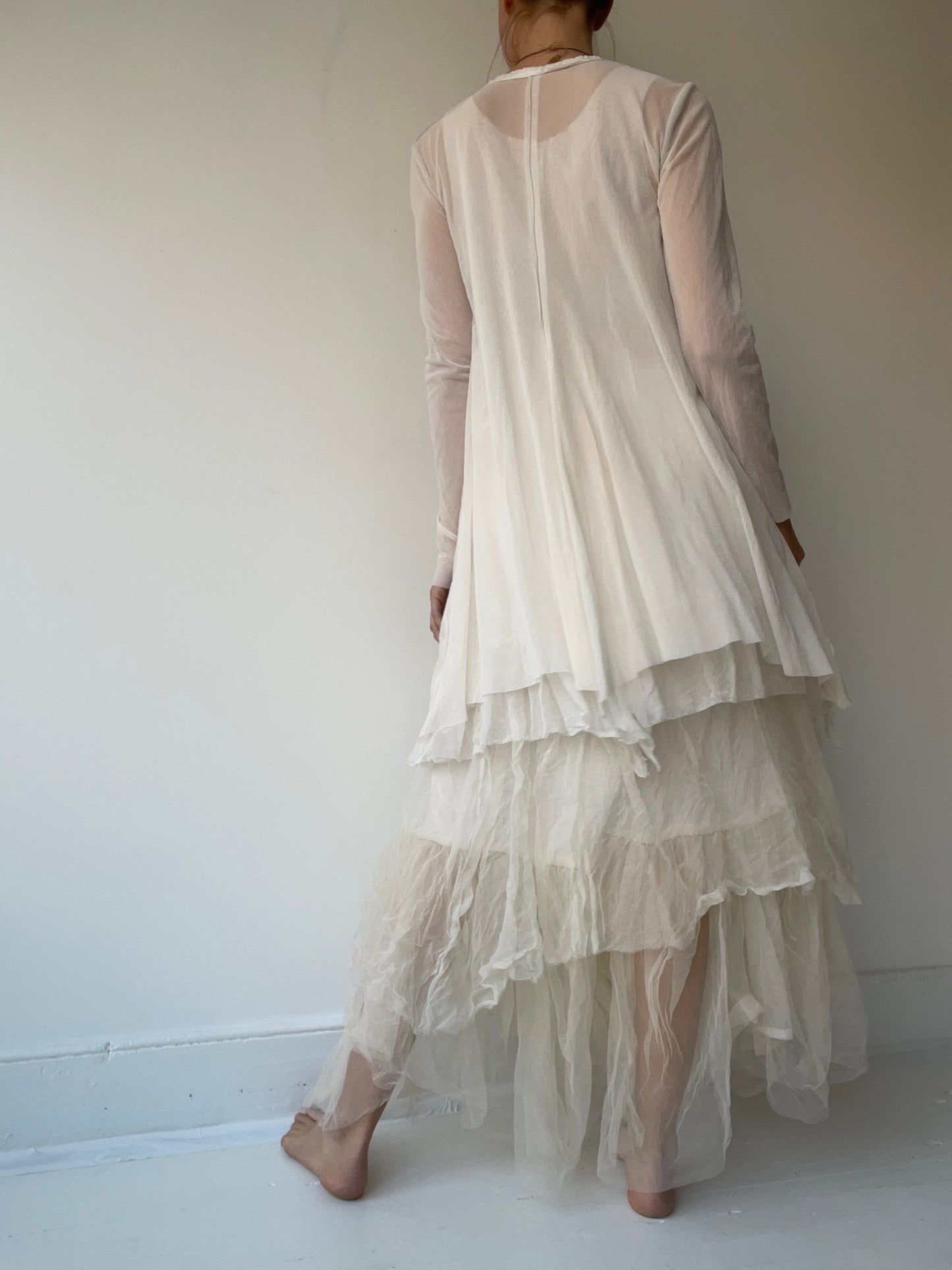 long mesh cardigan