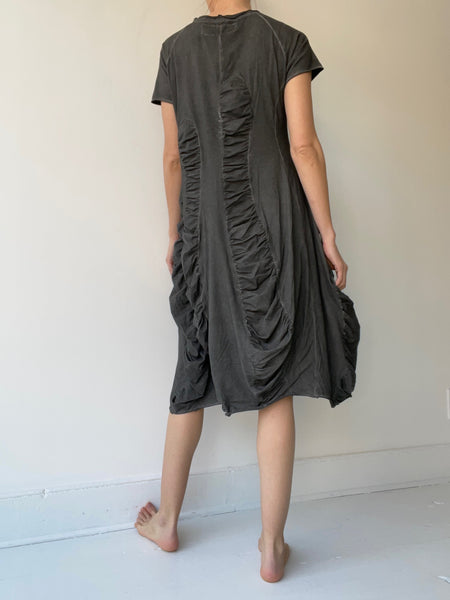 rundholz dip charcoal rouched dress