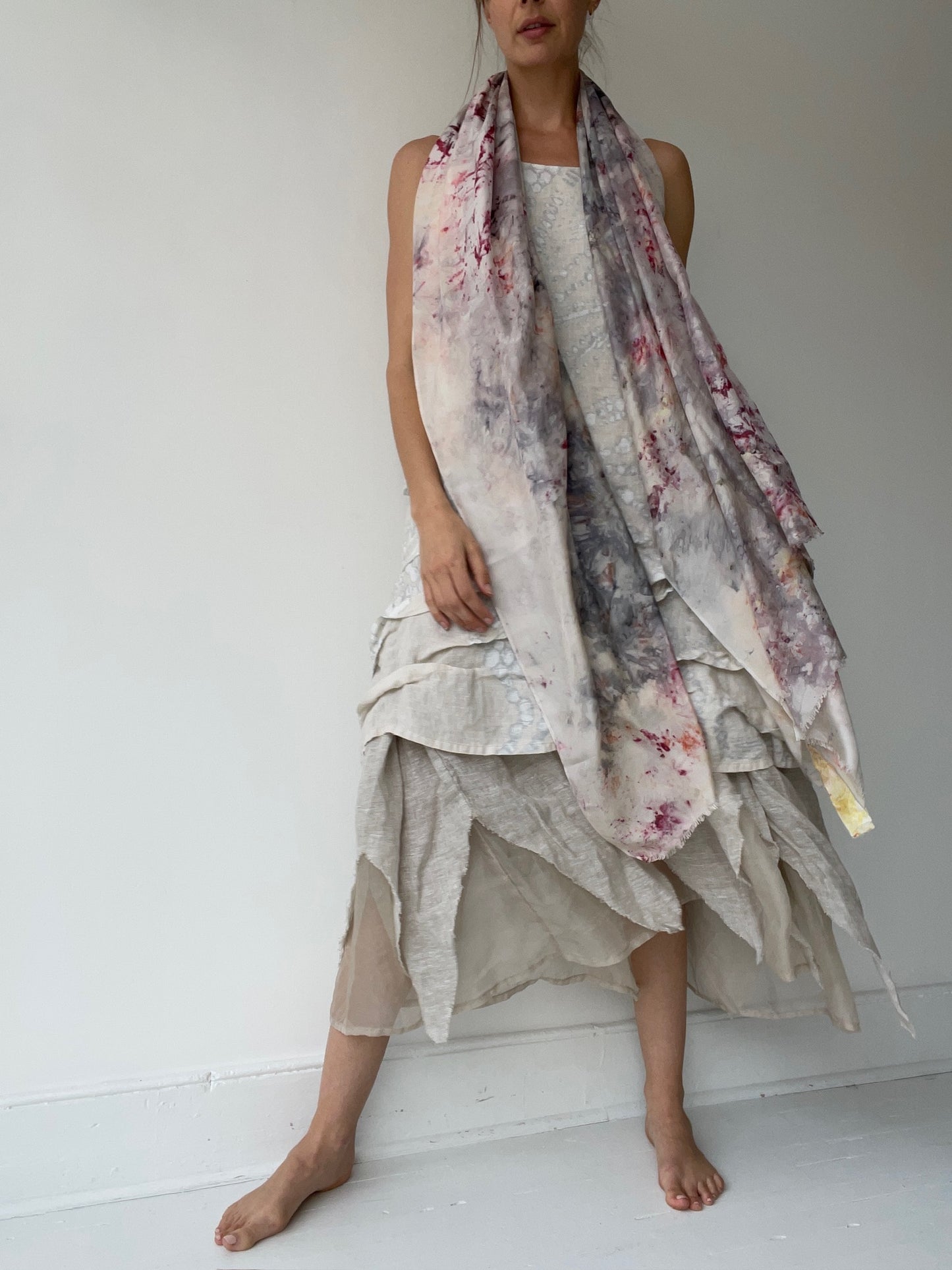 maria maurio light pink silk scarf