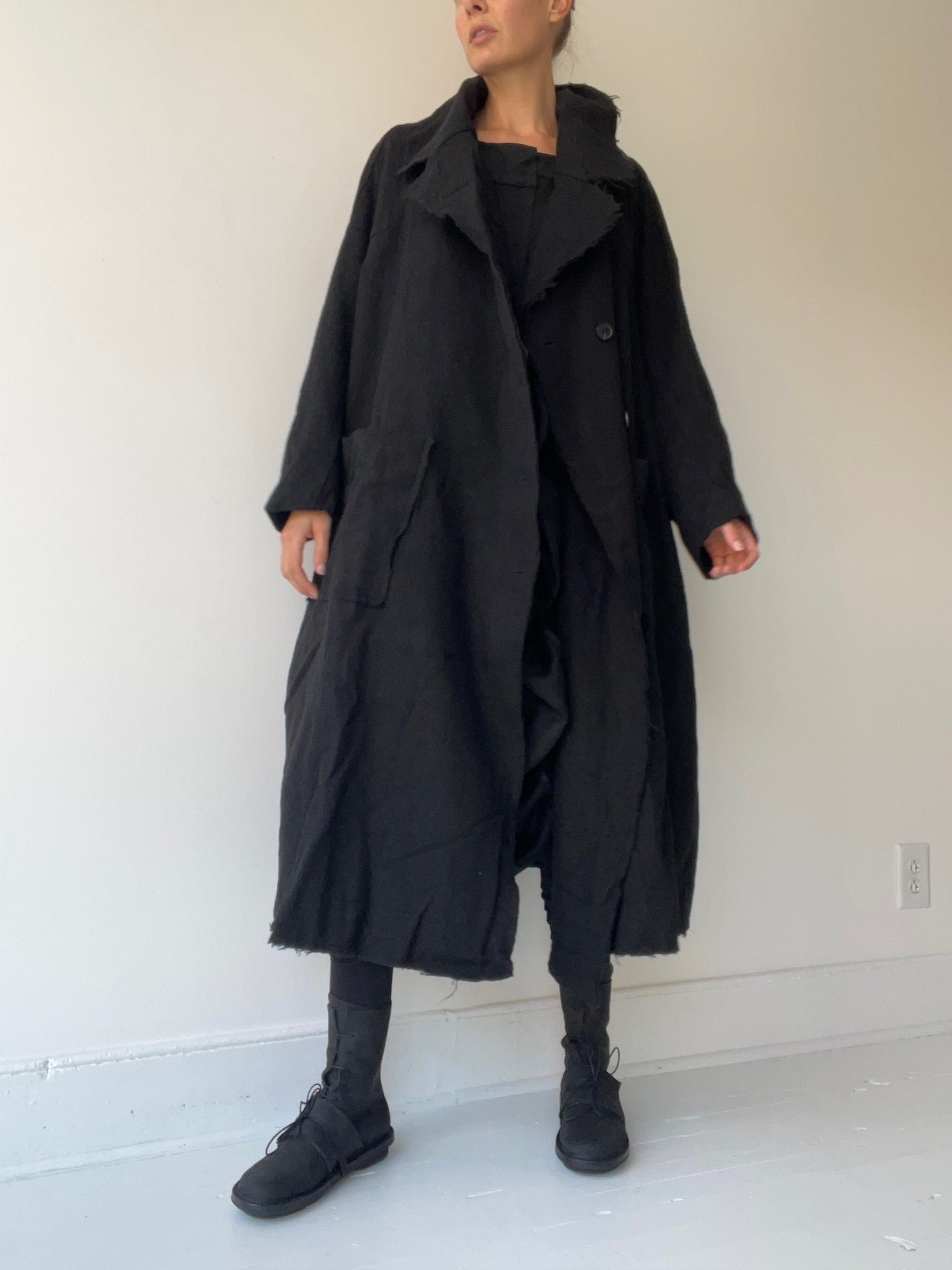 a rundholz black label kaia wool coat with 84% wool/16% polyamide