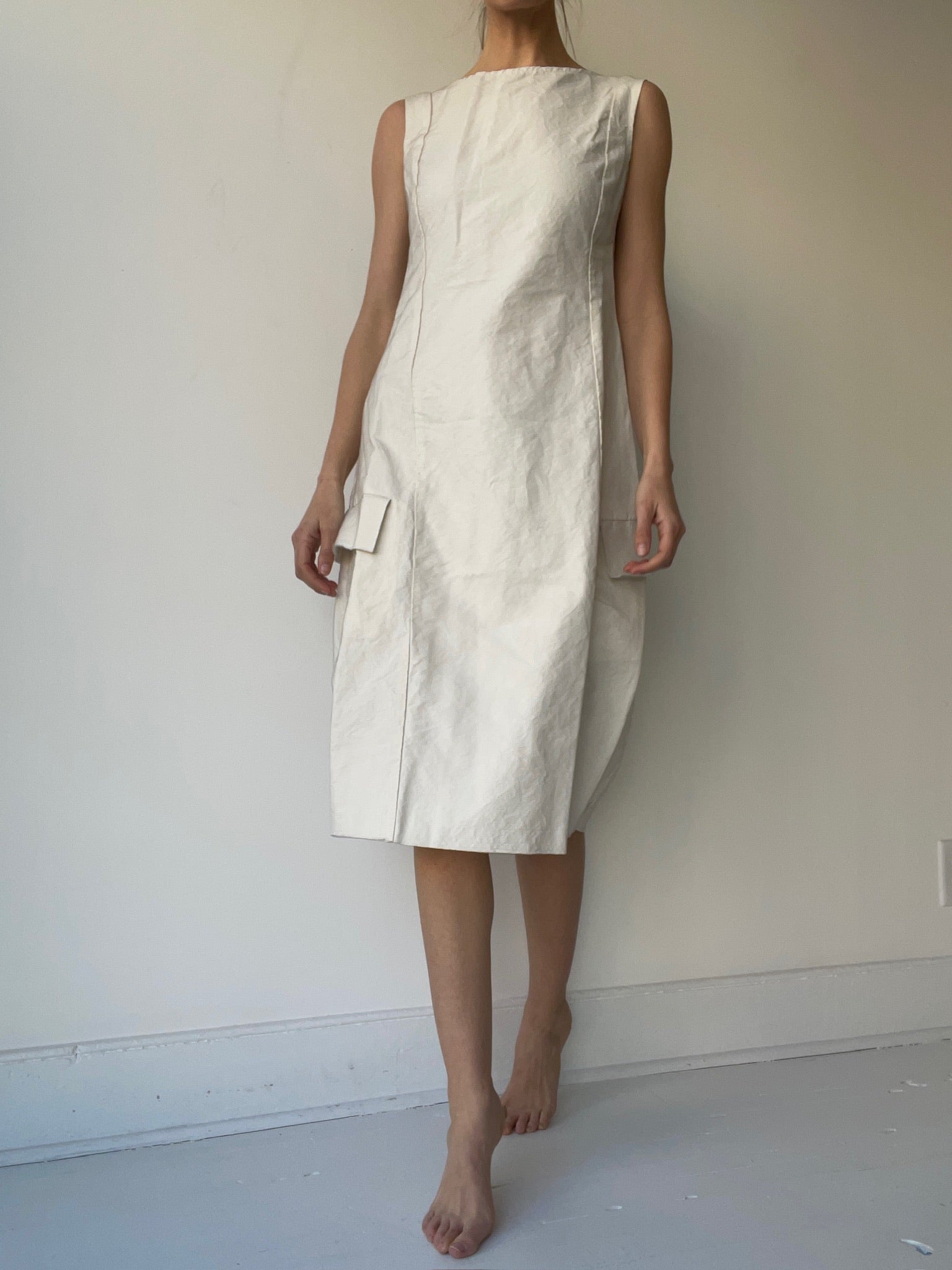 a rundholz mainline linen shell dress
