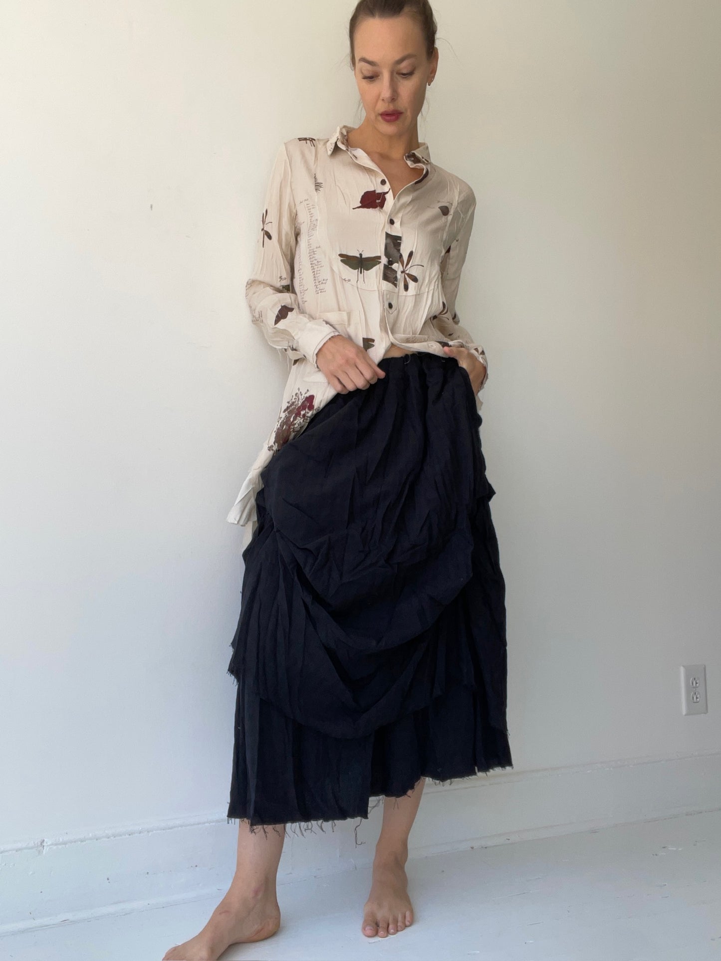 aleksandr manamïs draped wool skirt