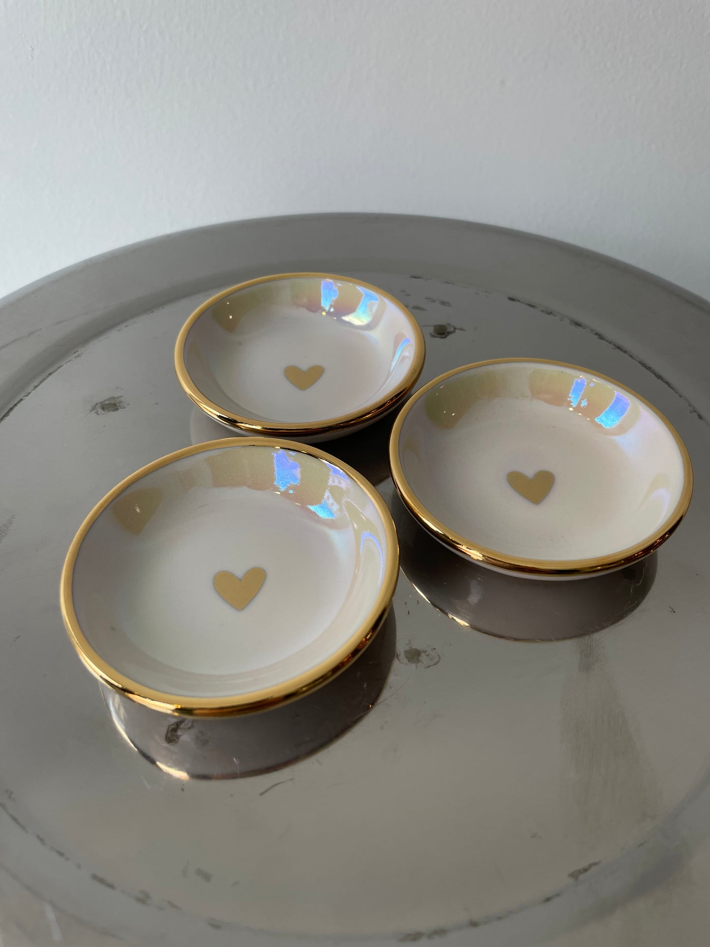 iridescent heart trinket dish