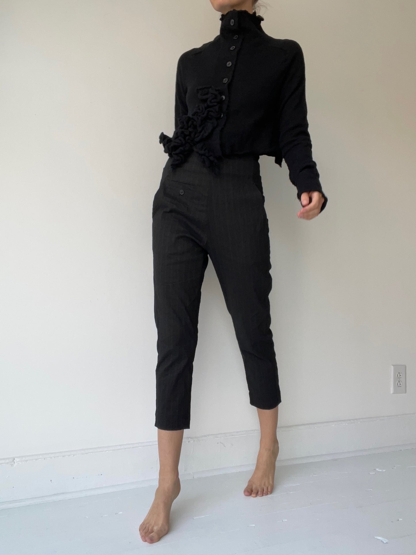high pinstripe trouser