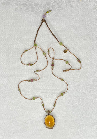 citrine tibetan short necklace