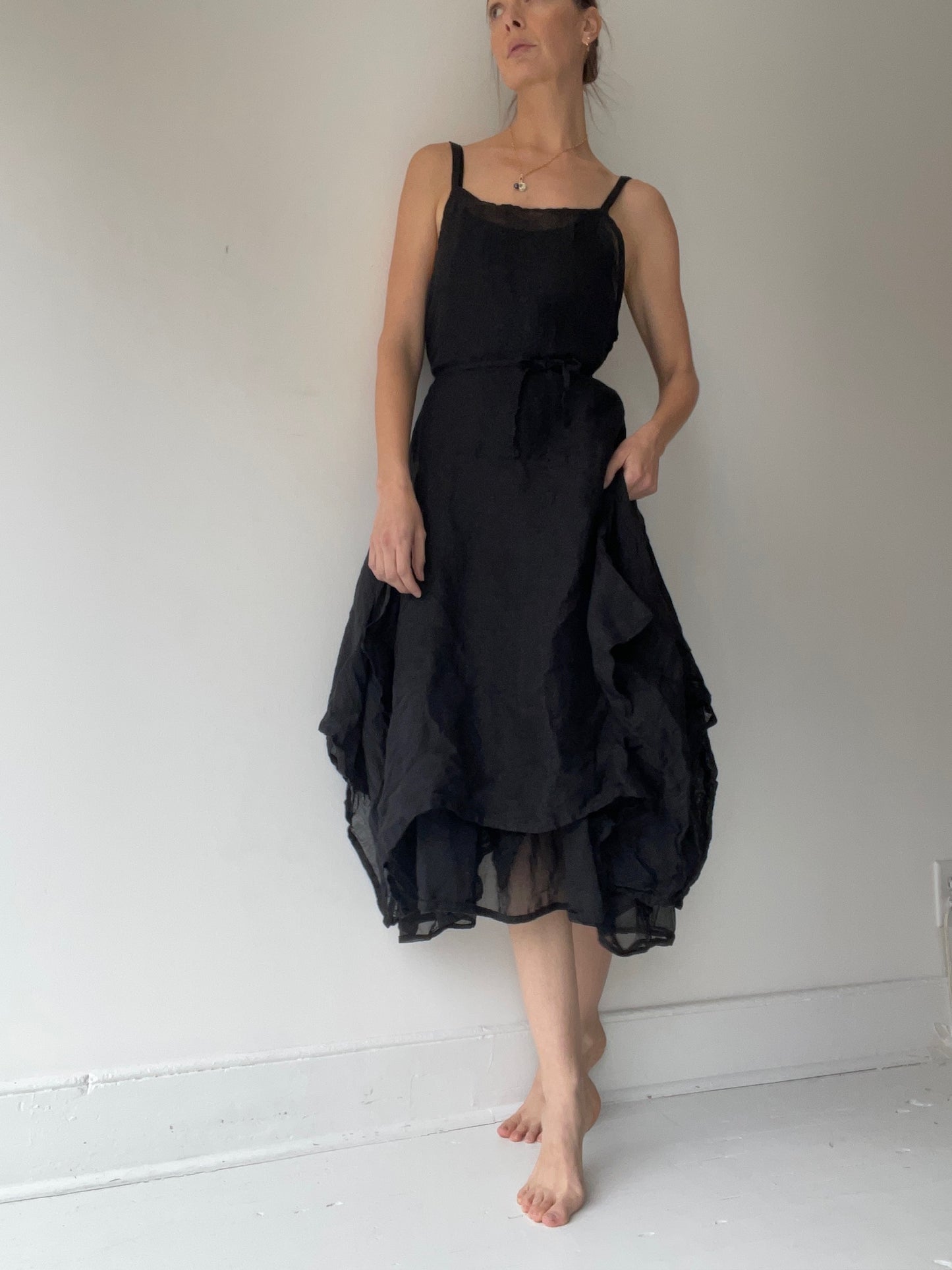 krista larson black long pinwheel slip