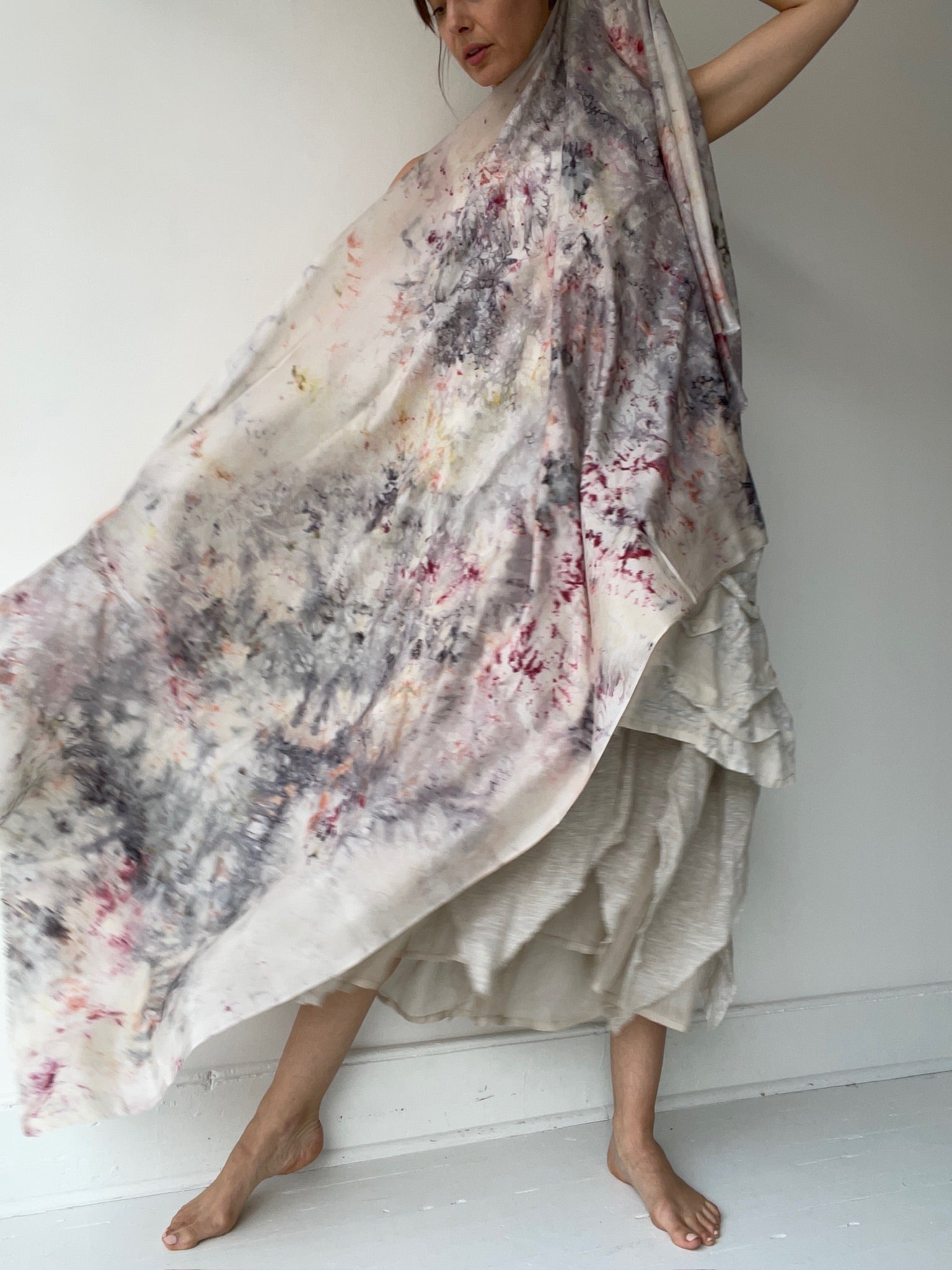 a maria maurio light pink silk scarf with 100% silk