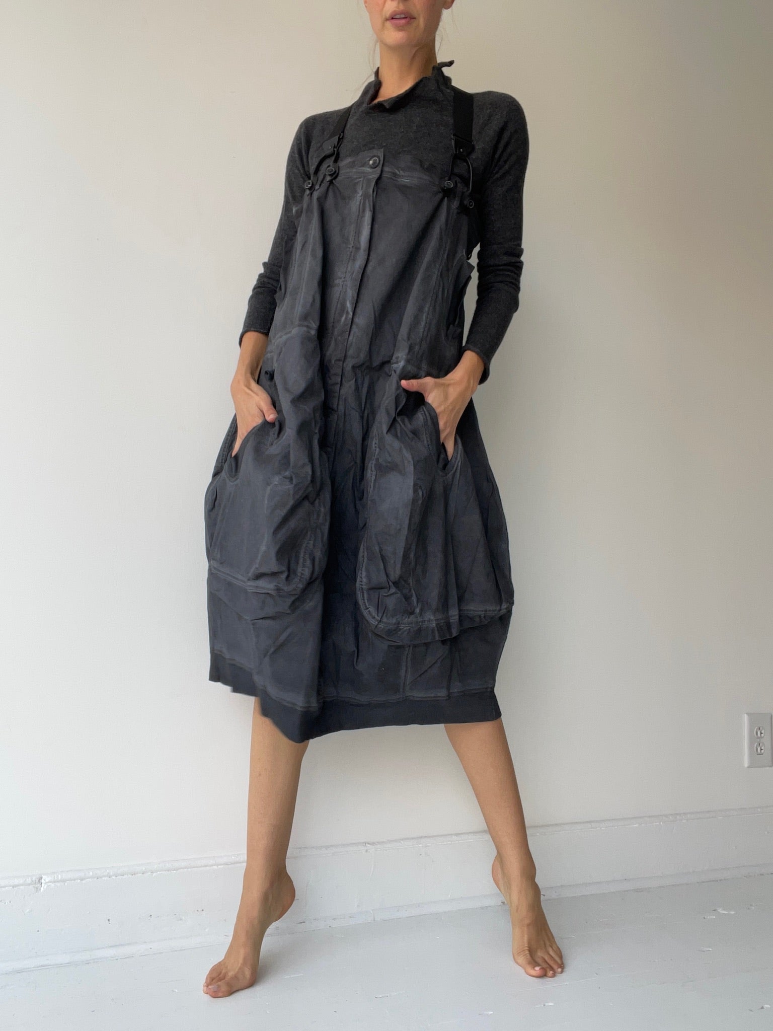 a rundholz dip suspender dress with 97% cotton/3% elastane