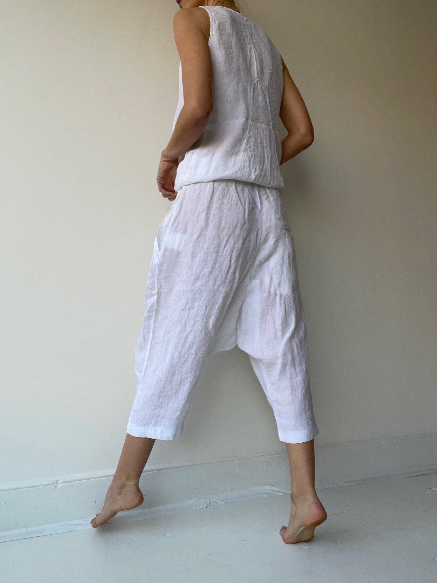crop linen pant
