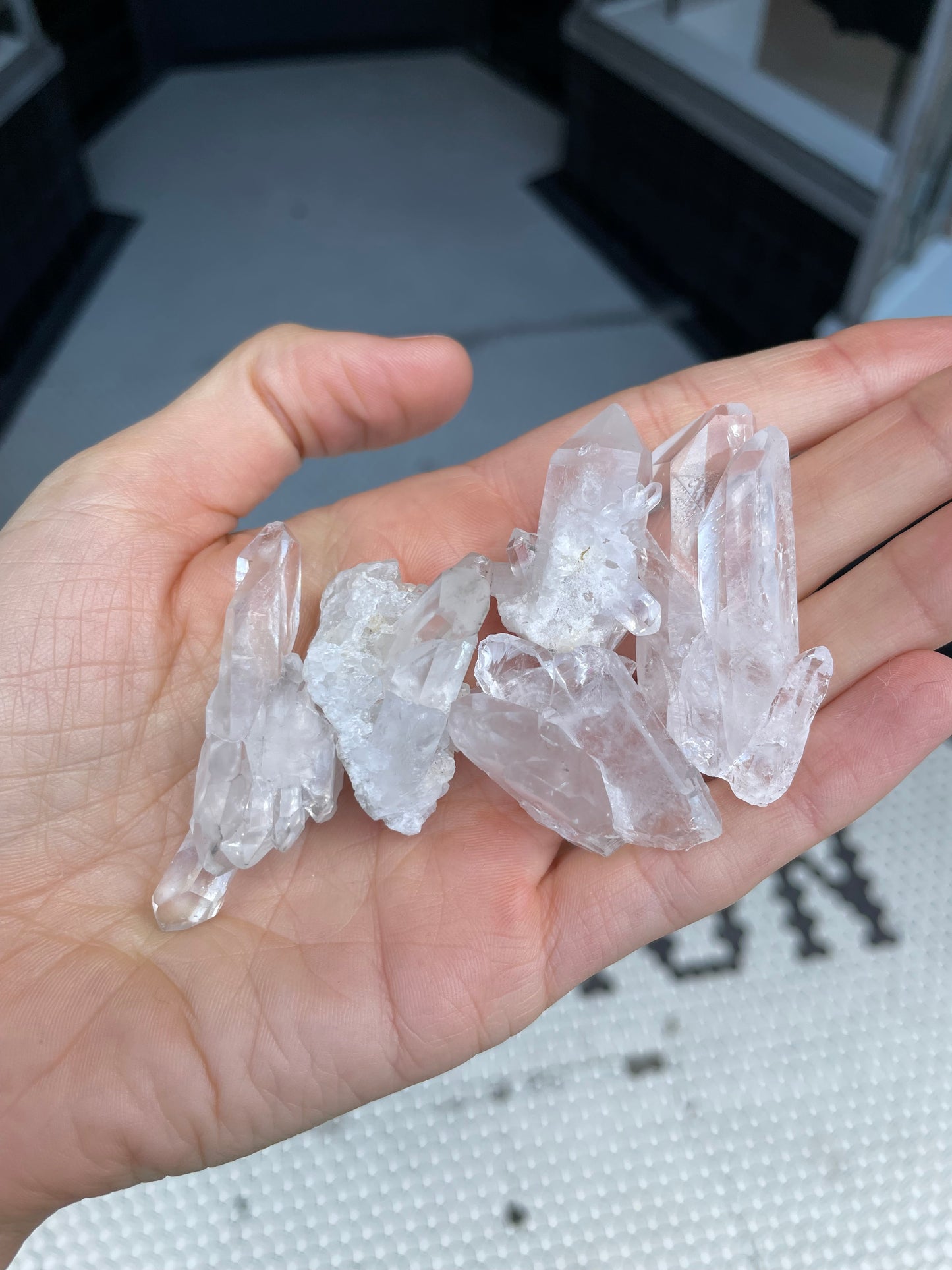 clear quartz crystal cluster