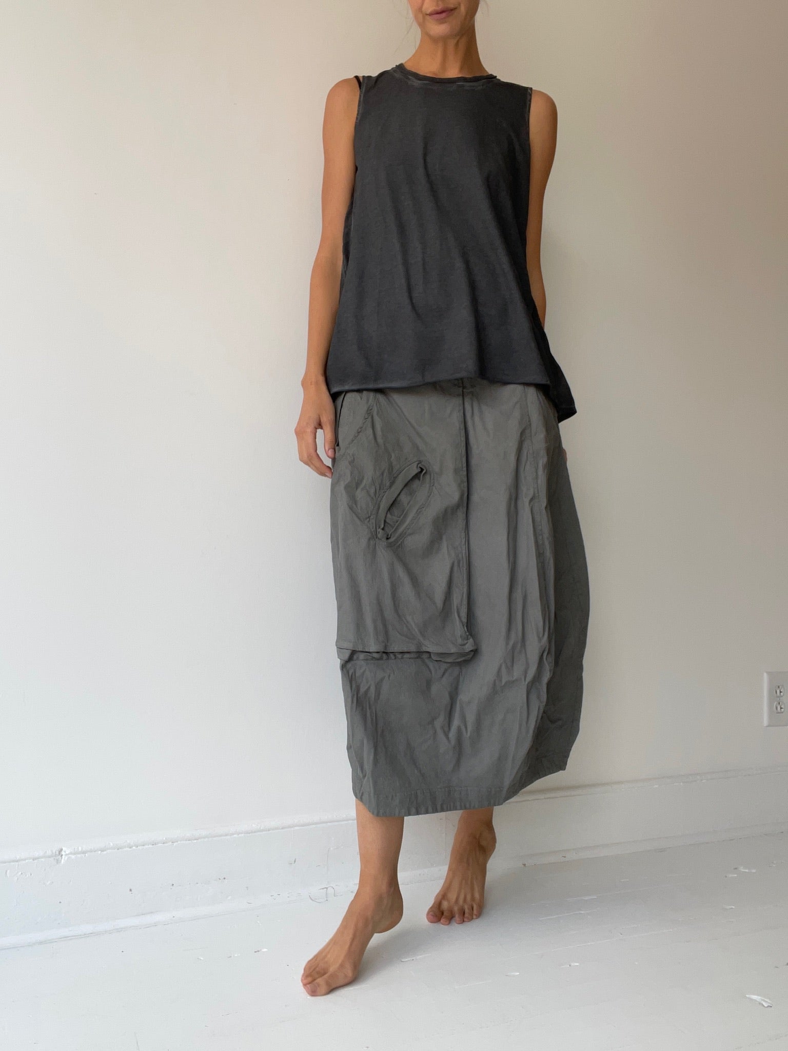 a rundholz mainline slate tank top with 95% cotton/5% elastane