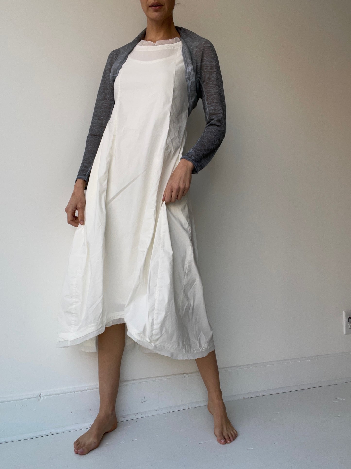 a rundholz black label knit shrug top with 90% linen/10% polyamide