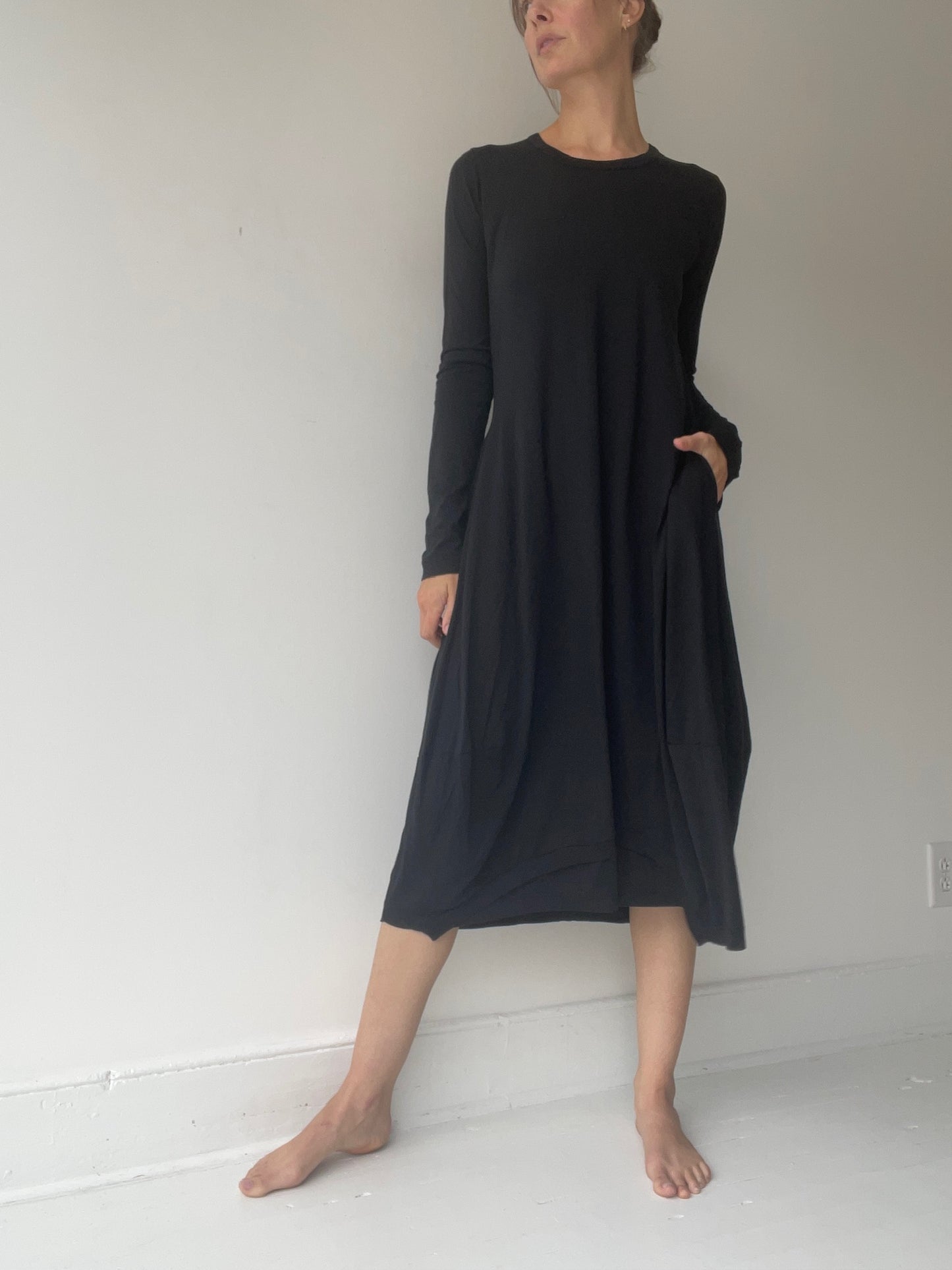 a rundholz black label soft tee dress with 67% lyocell/33% cotton